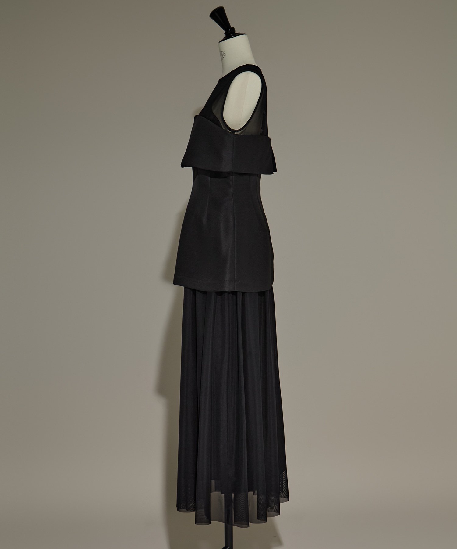 CORSET LAYERED SHEER DRESS AMERI