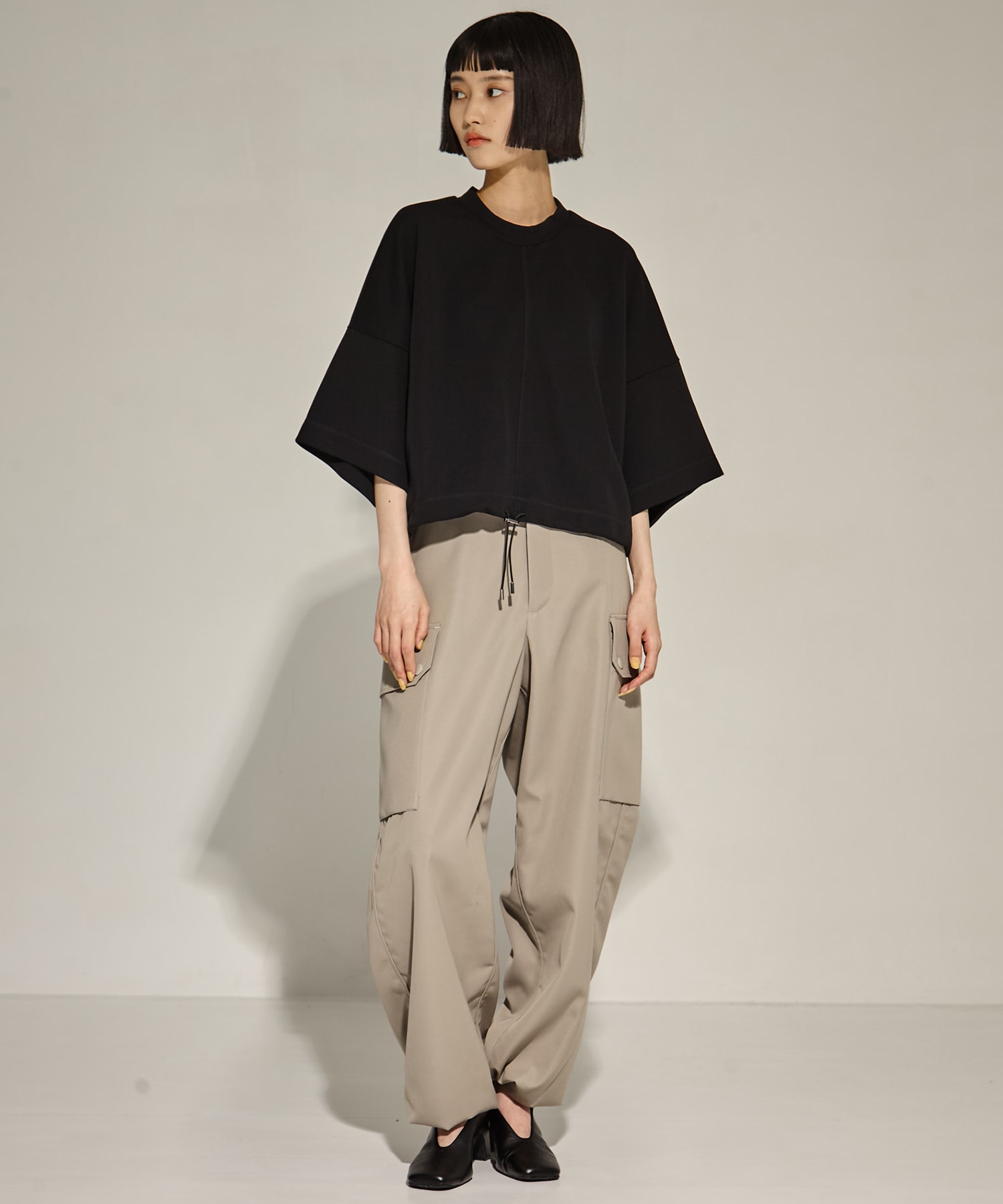 Draw Cord Hem Cropped T UJOH