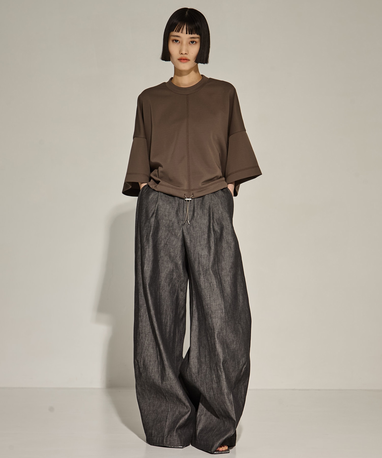Draw Cord Hem Cropped T UJOH