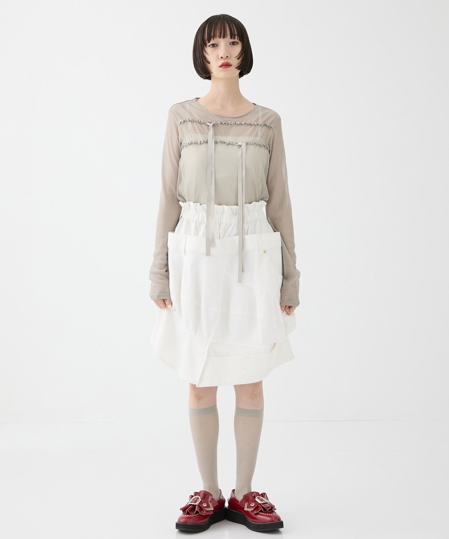 別注SHEER RIBON SKIN TOPS HOUGA