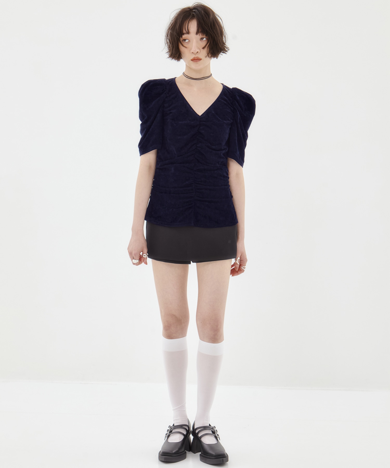 別注 VELOUR GATHERD TOP FETICO