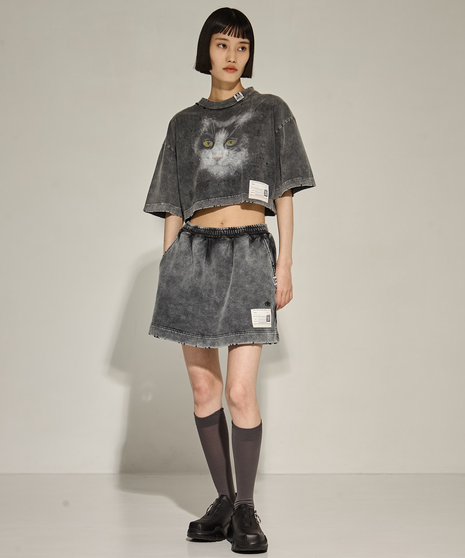 BLEACHED CROPPED TEE Maison MIHARA YASUHIRO