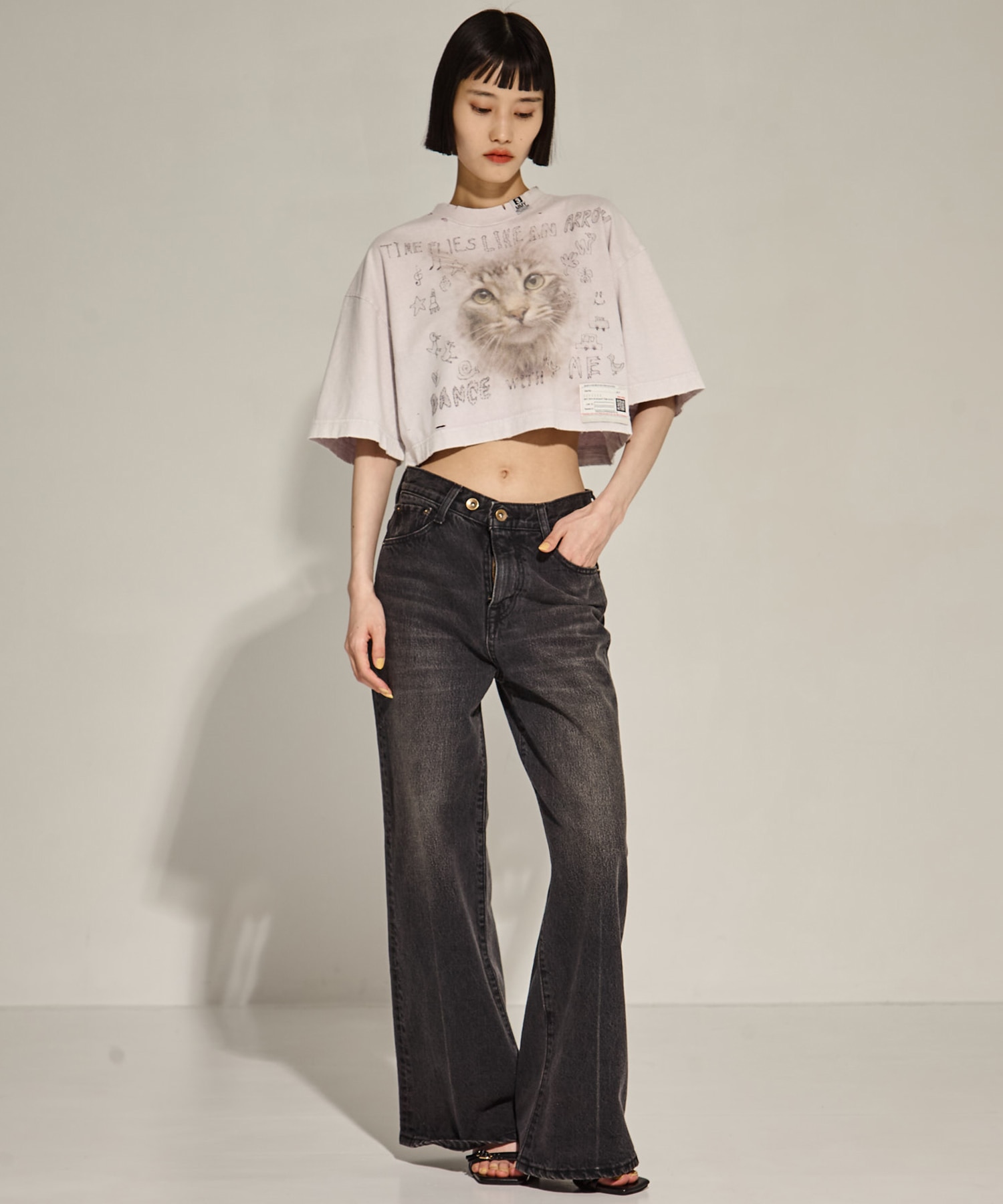 BLEACHED CROPPED TEE Maison MIHARA YASUHIRO