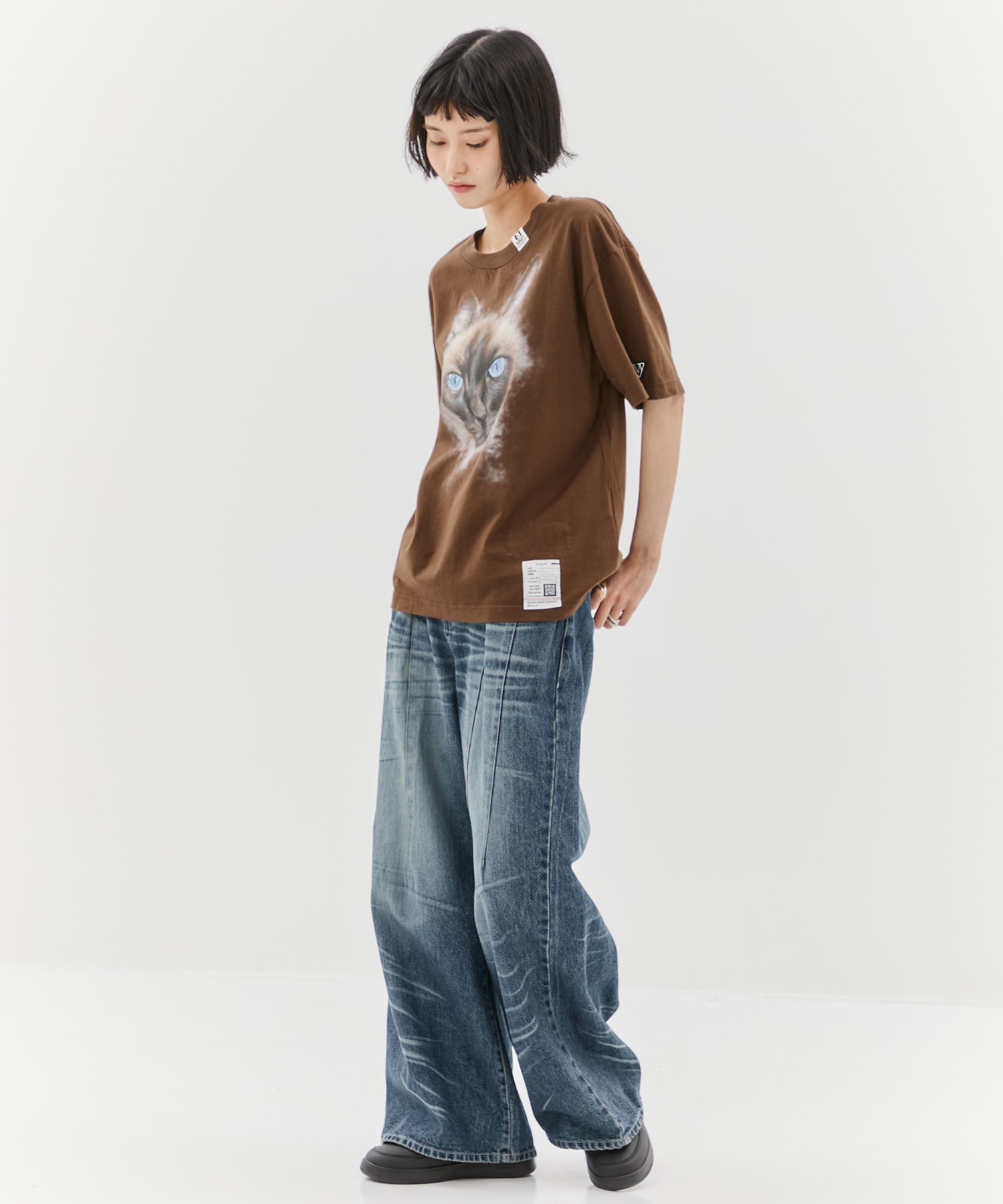 CAT PRINTED TEE Maison MIHARA YASUHIRO
