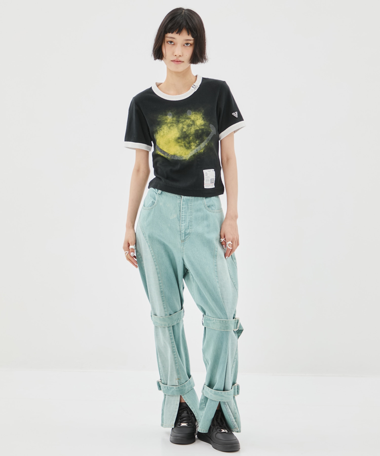 SMILY FACE PRINTED MINI TEE Maison MIHARA YASUHIRO