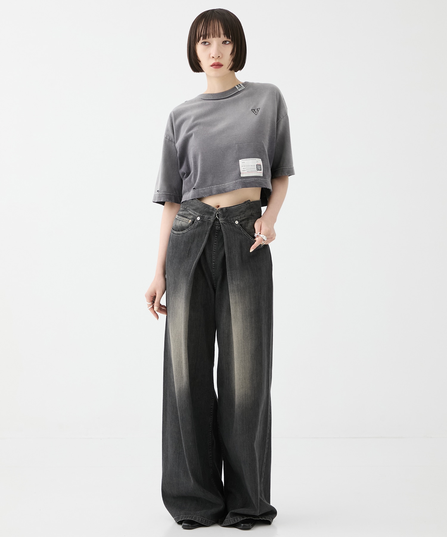 SUN FADED CROPPED TEE Maison MIHARA YASUHIRO
