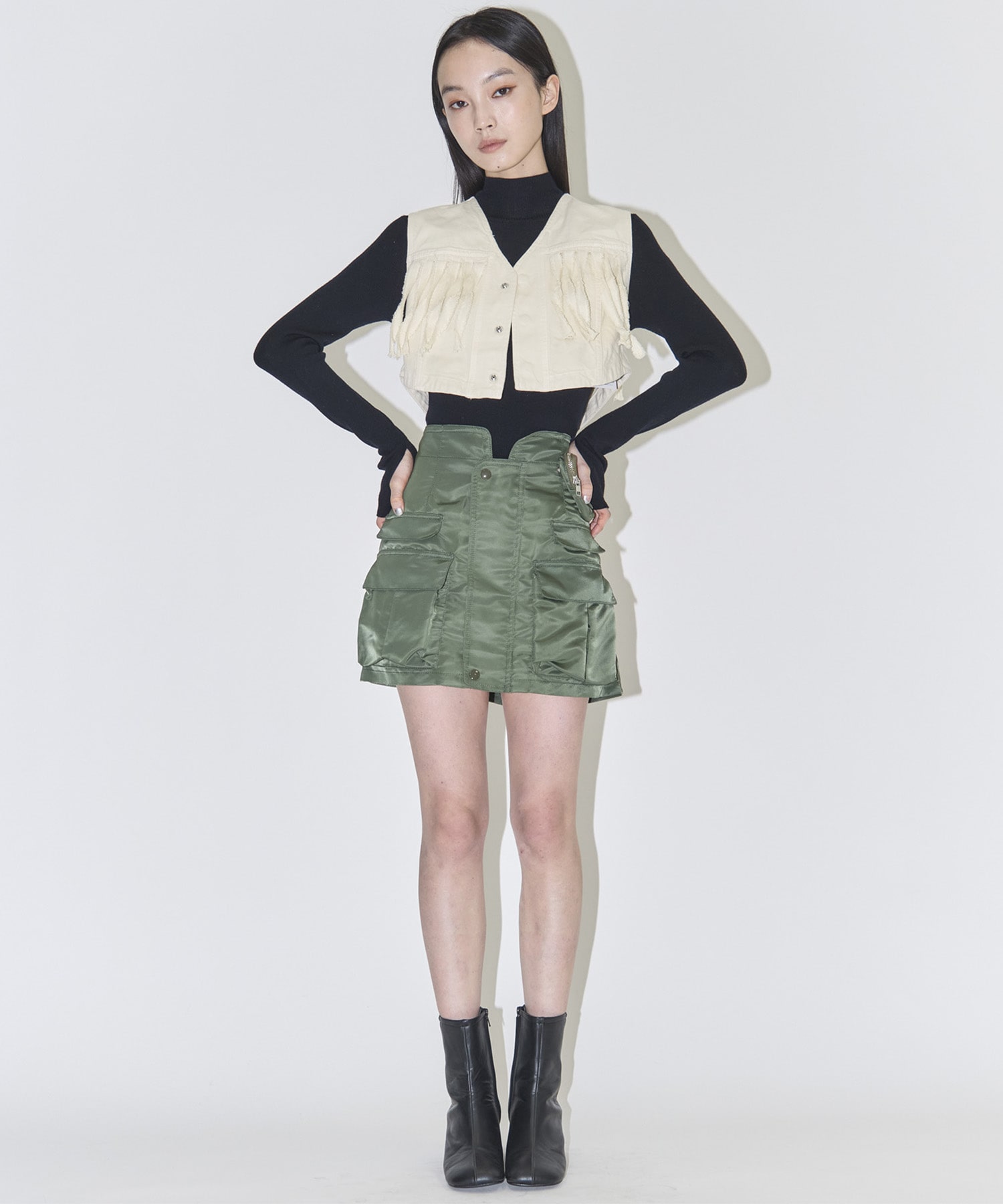 Nylon twill mini skirt TOGA