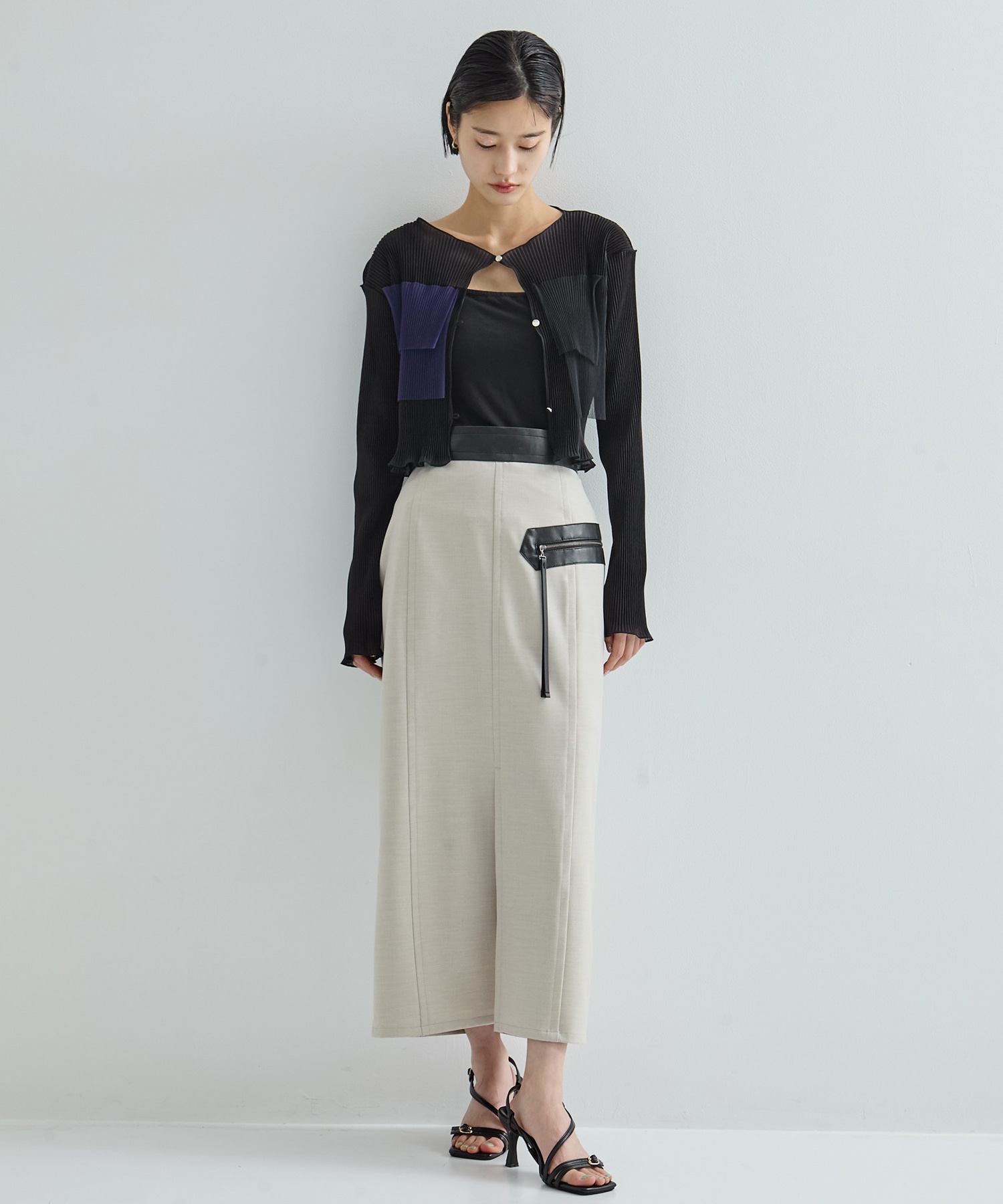 Leather Belted Straight SK STUDIOUS