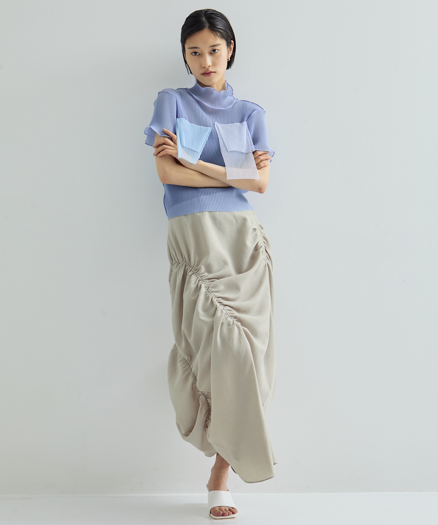 GATHER SHIRRING SKIRT STUDIOUS