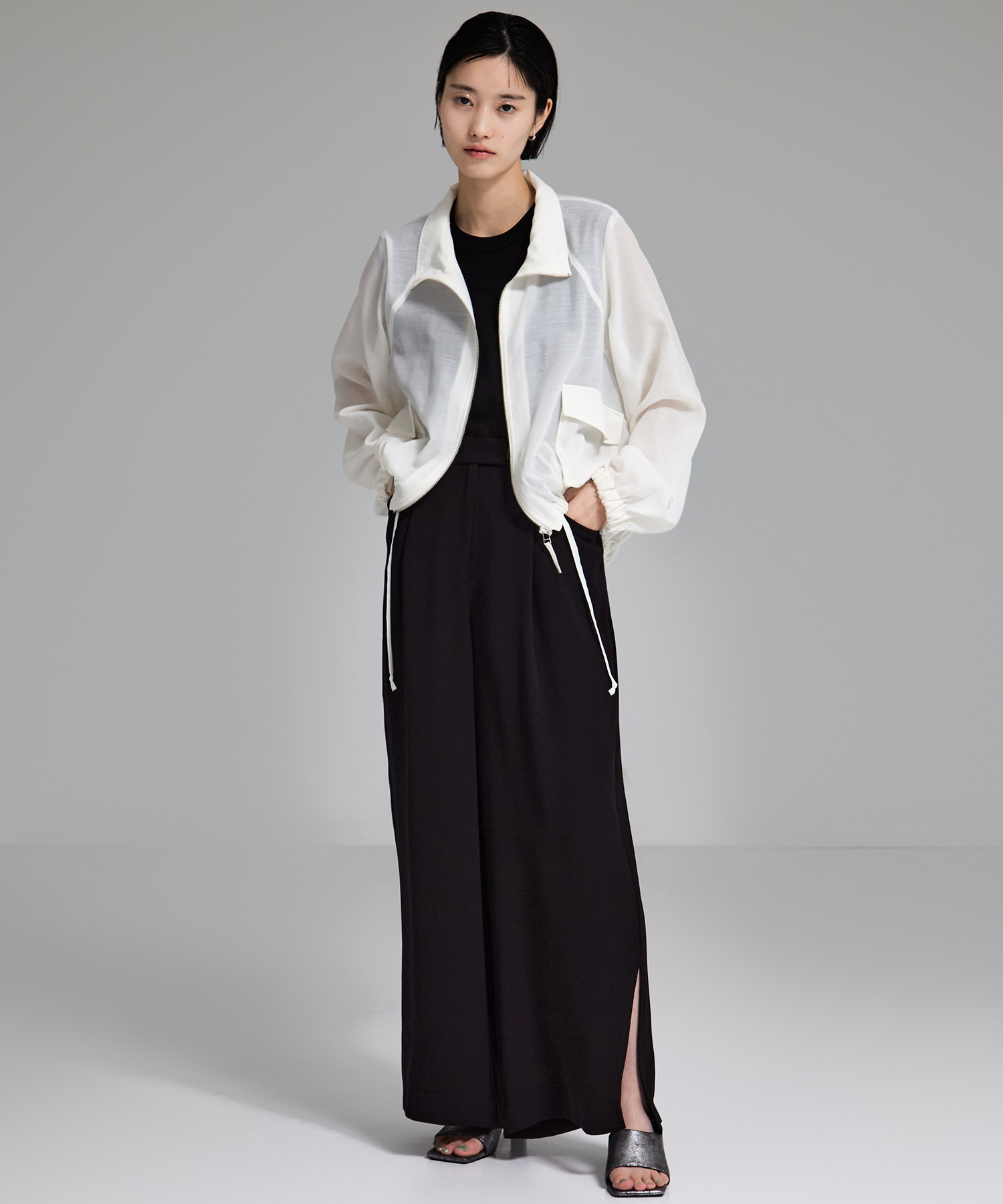 SHEER ZIP BLOUSON STUDIOUS