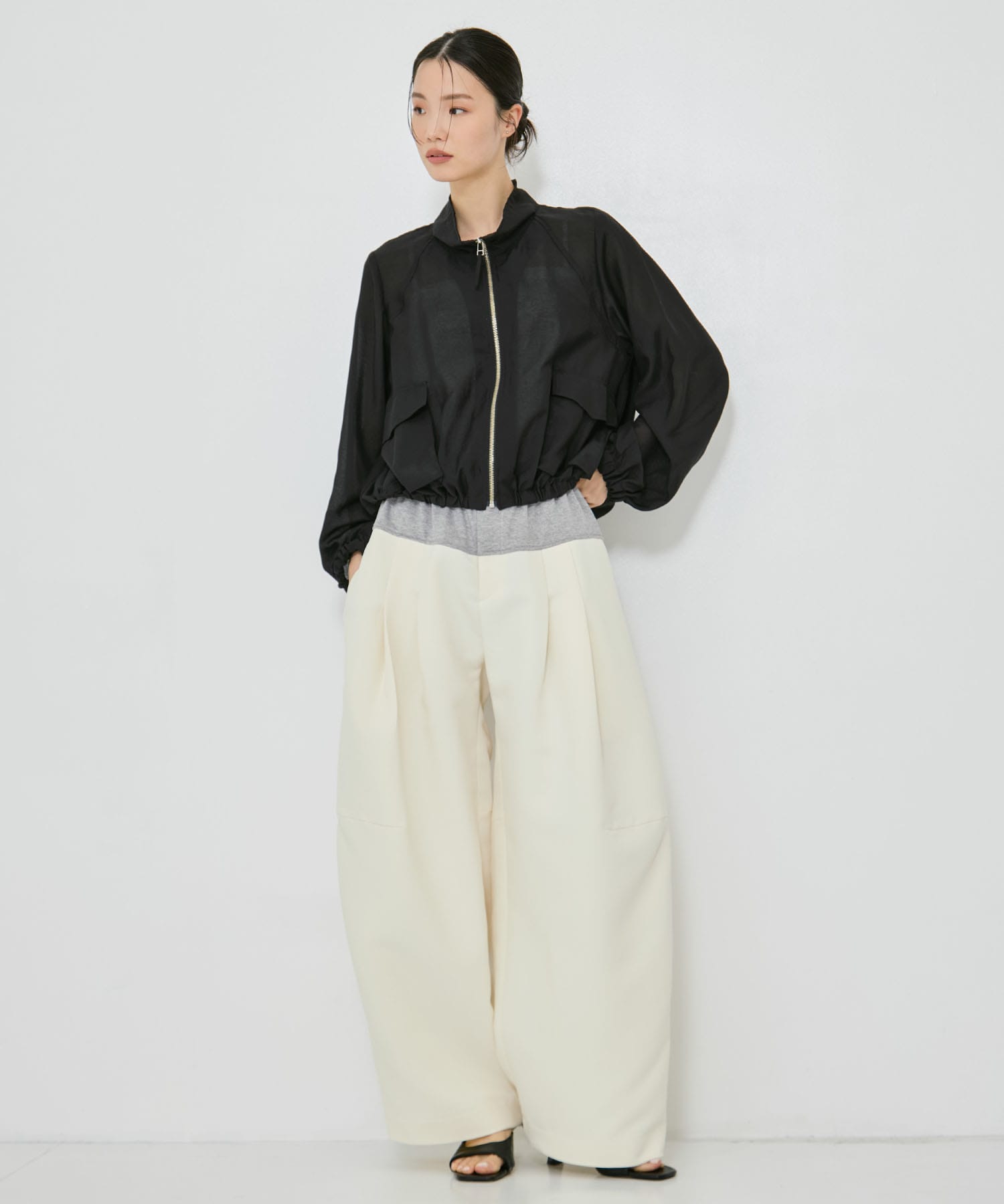 SHEER ZIP BLOUSON STUDIOUS