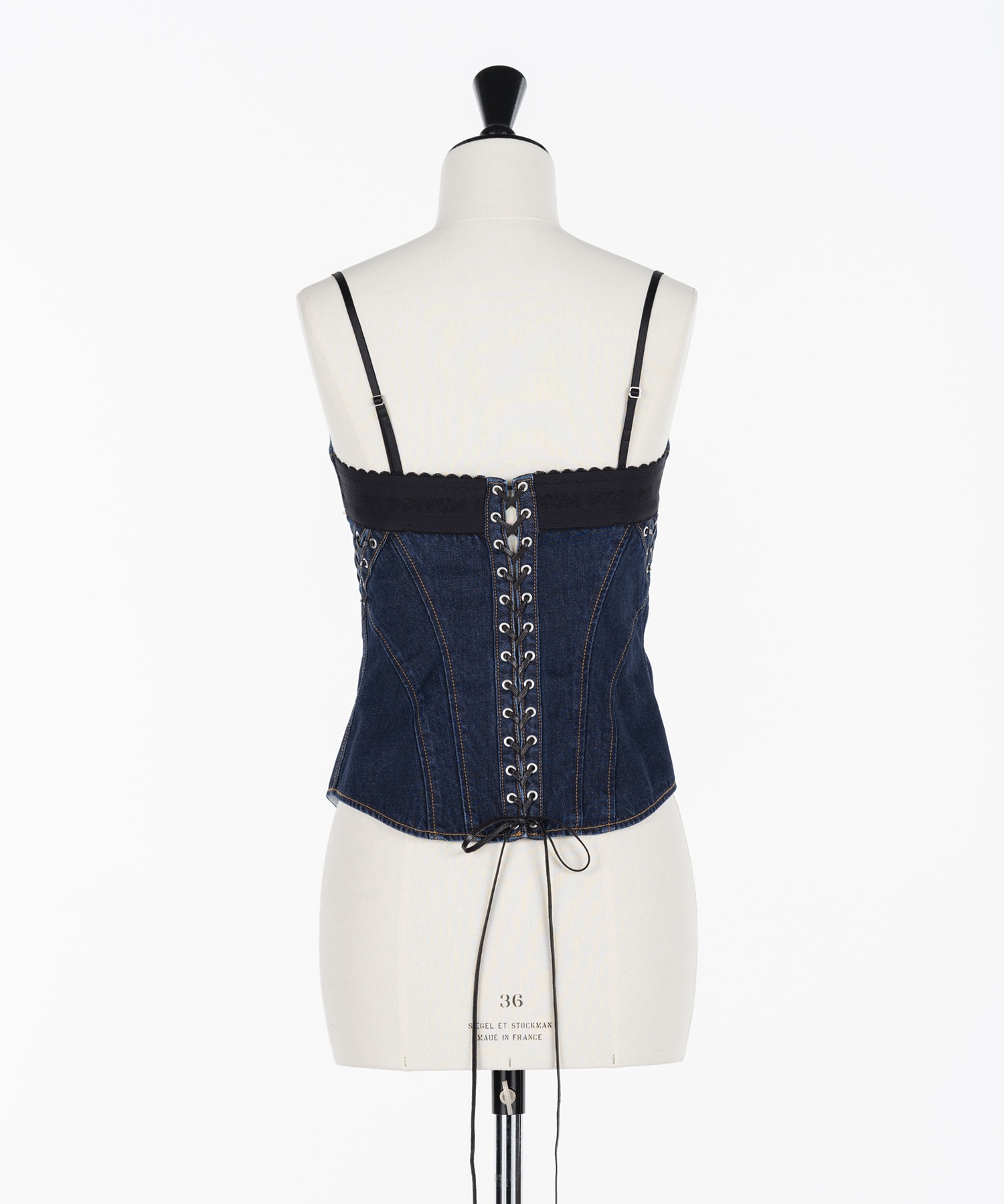 Lace up denim bustier FETICO