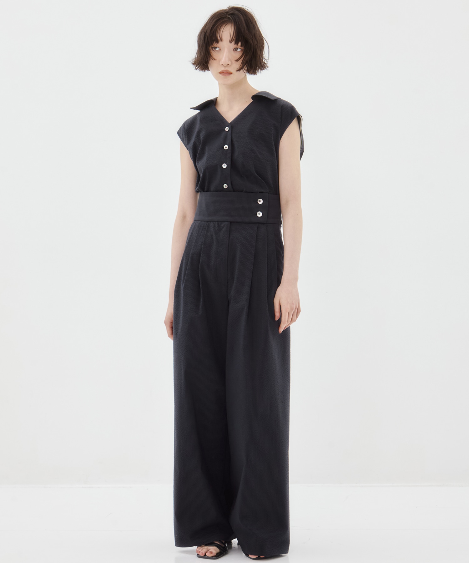 Seersucker Flare Pants STUDIOUS