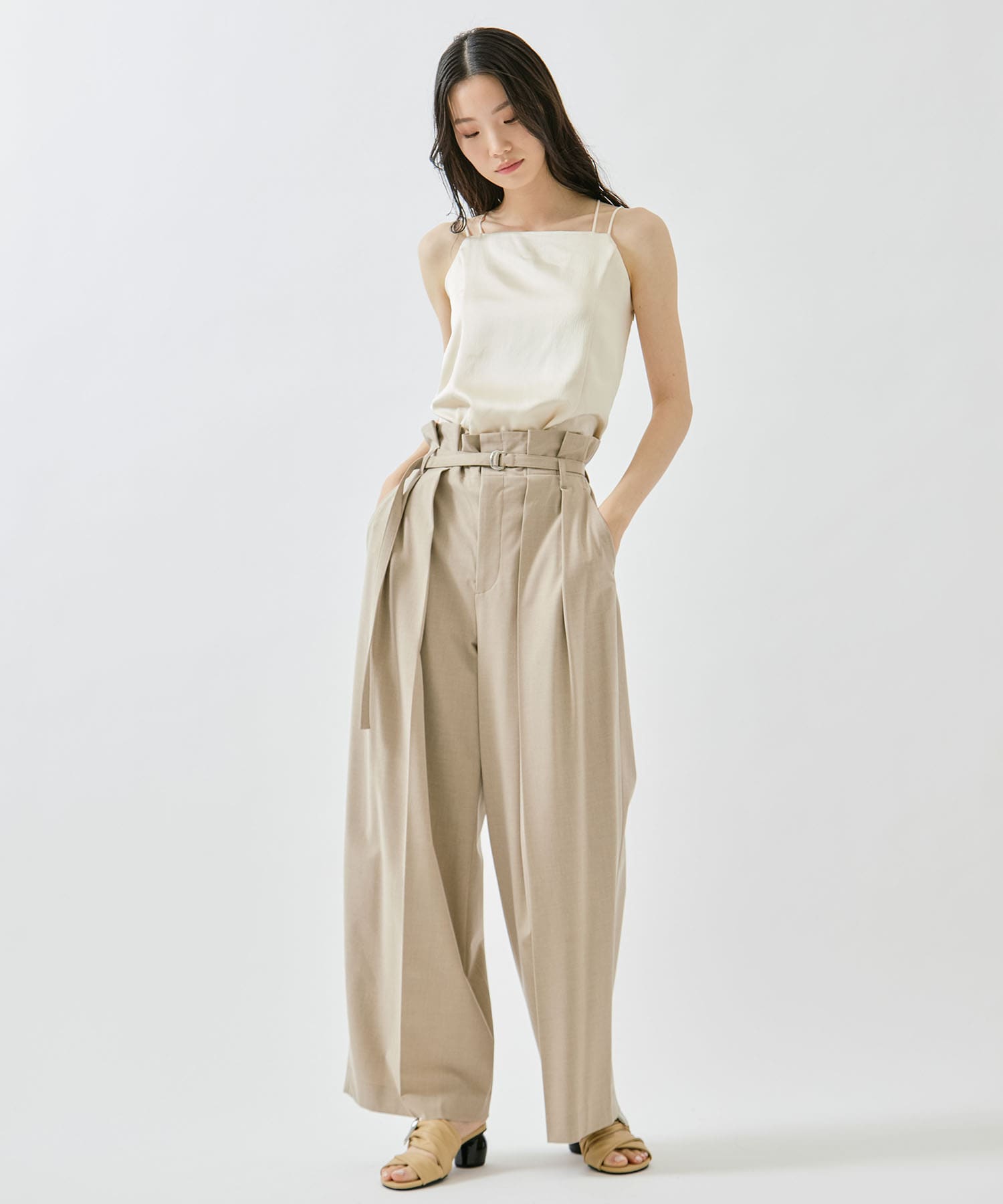 Belted High Waist Trousers STUDIOUS