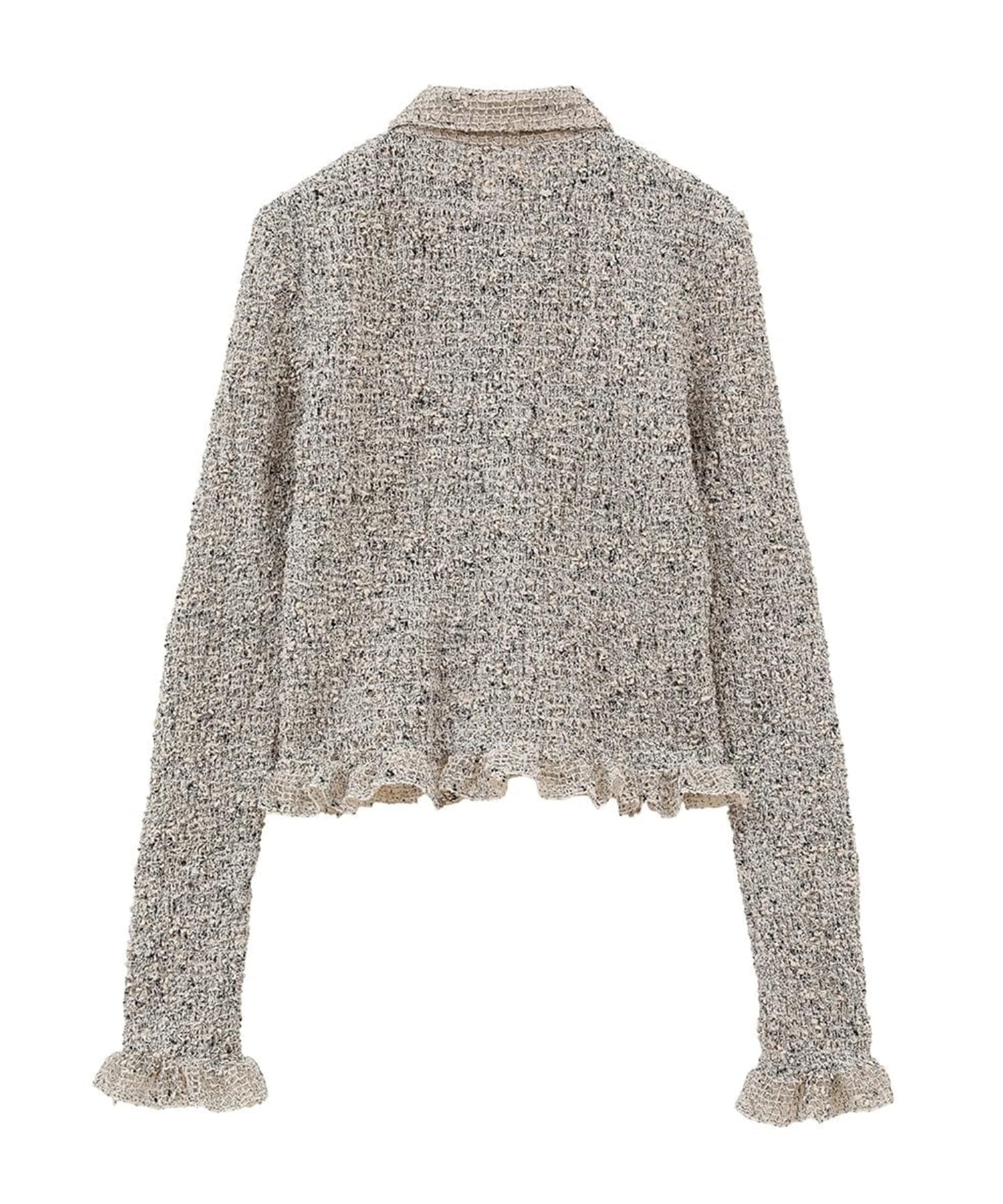 MIX MESH GATHER SHIRT CLANE