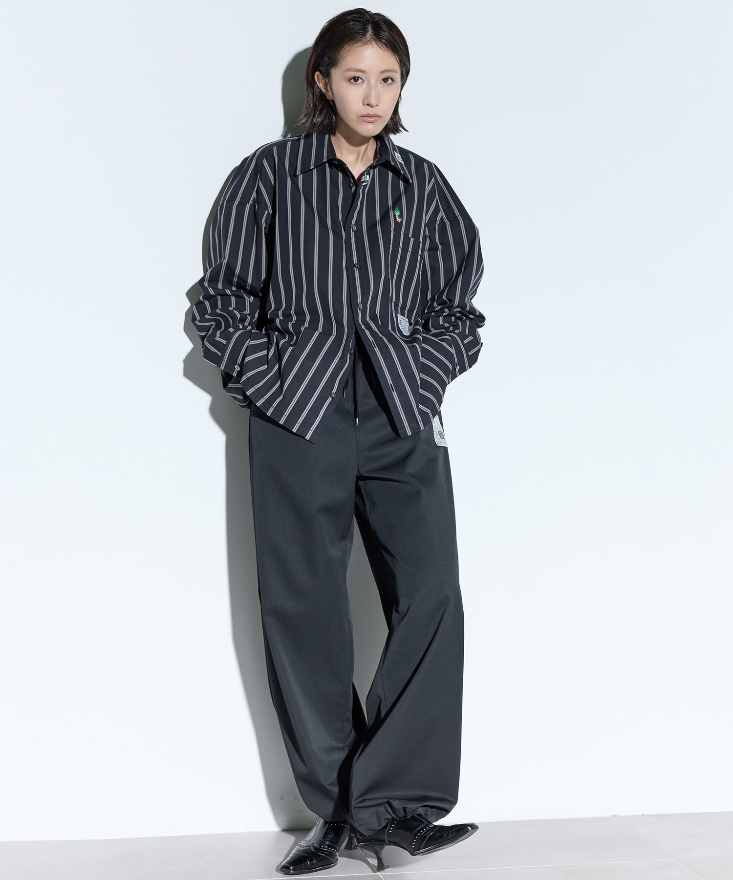 DUCK EMBROIDERY STRIPE SHIRTS Maison MIHARA YASUHIRO