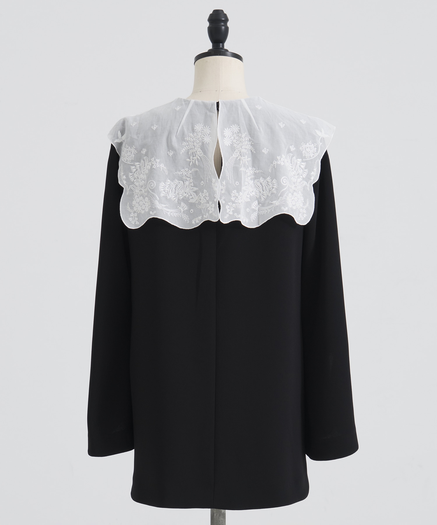Triacetate Georgette Embroidery Collar Top Mame Kurogouchi