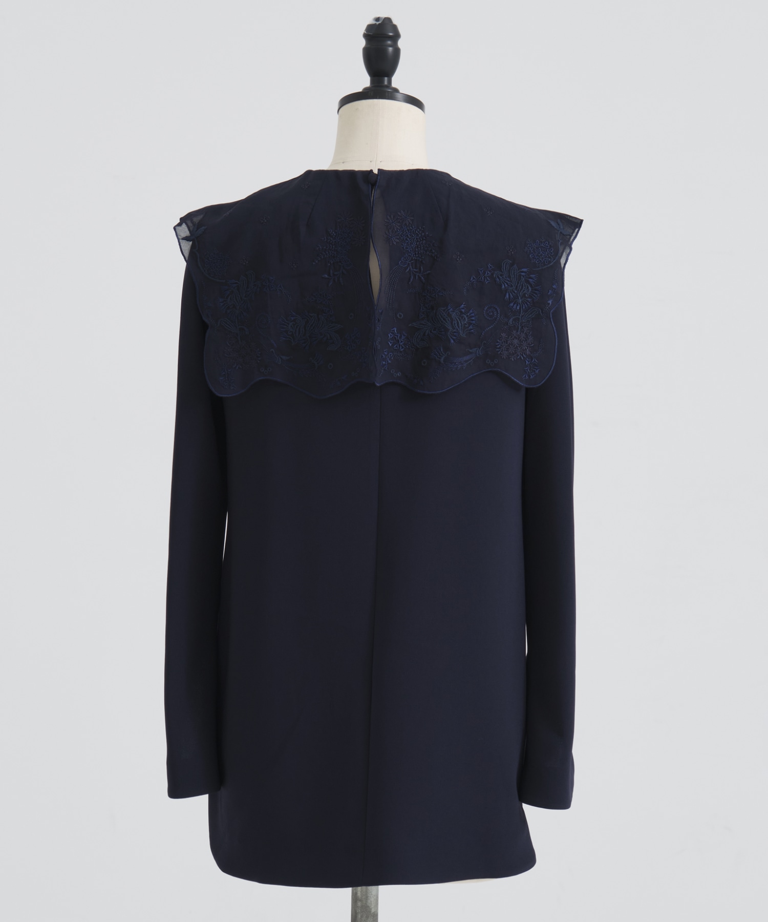 Triacetate Georgette Embroidery Collar Top Mame Kurogouchi