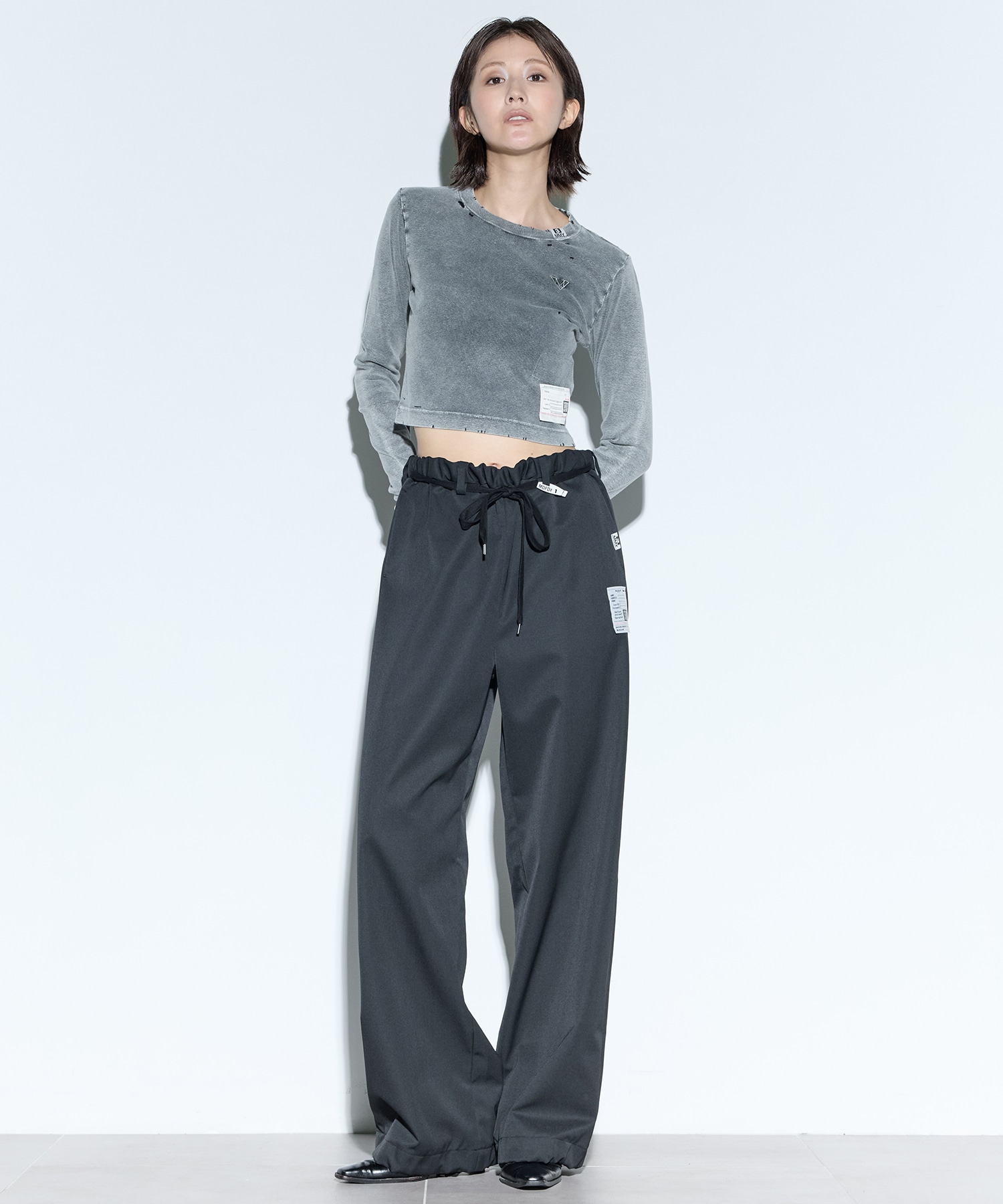 BLEACHED LONG SLEEVES TEE Maison MIHARA YASUHIRO