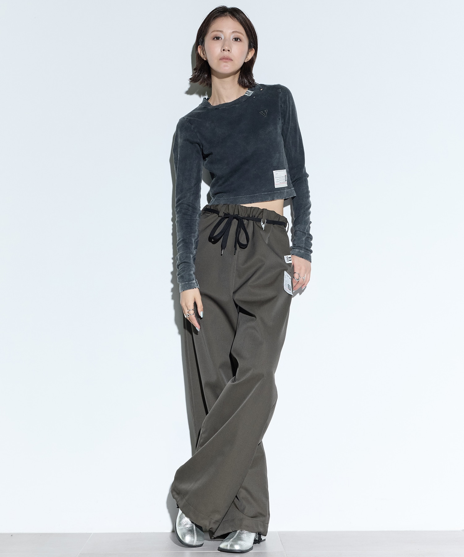 BLEACHED LONG SLEEVES TEE Maison MIHARA YASUHIRO
