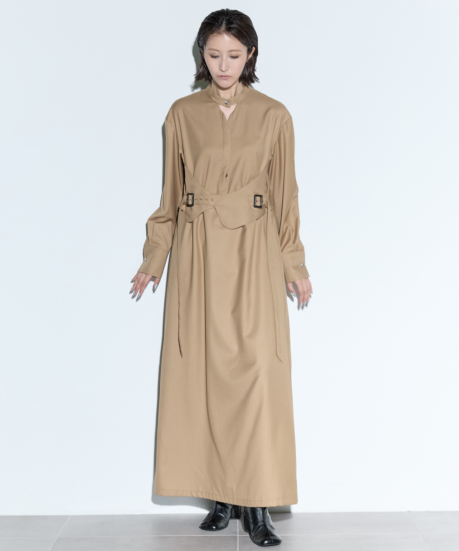Cape belt dress MURRAL