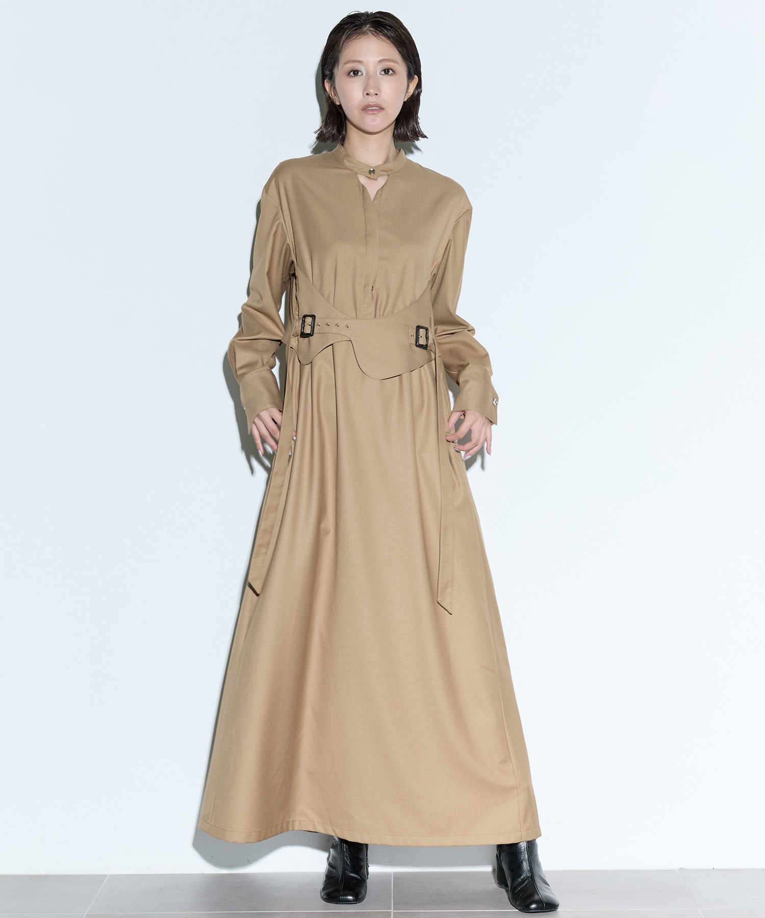 Cape belt dress MURRAL