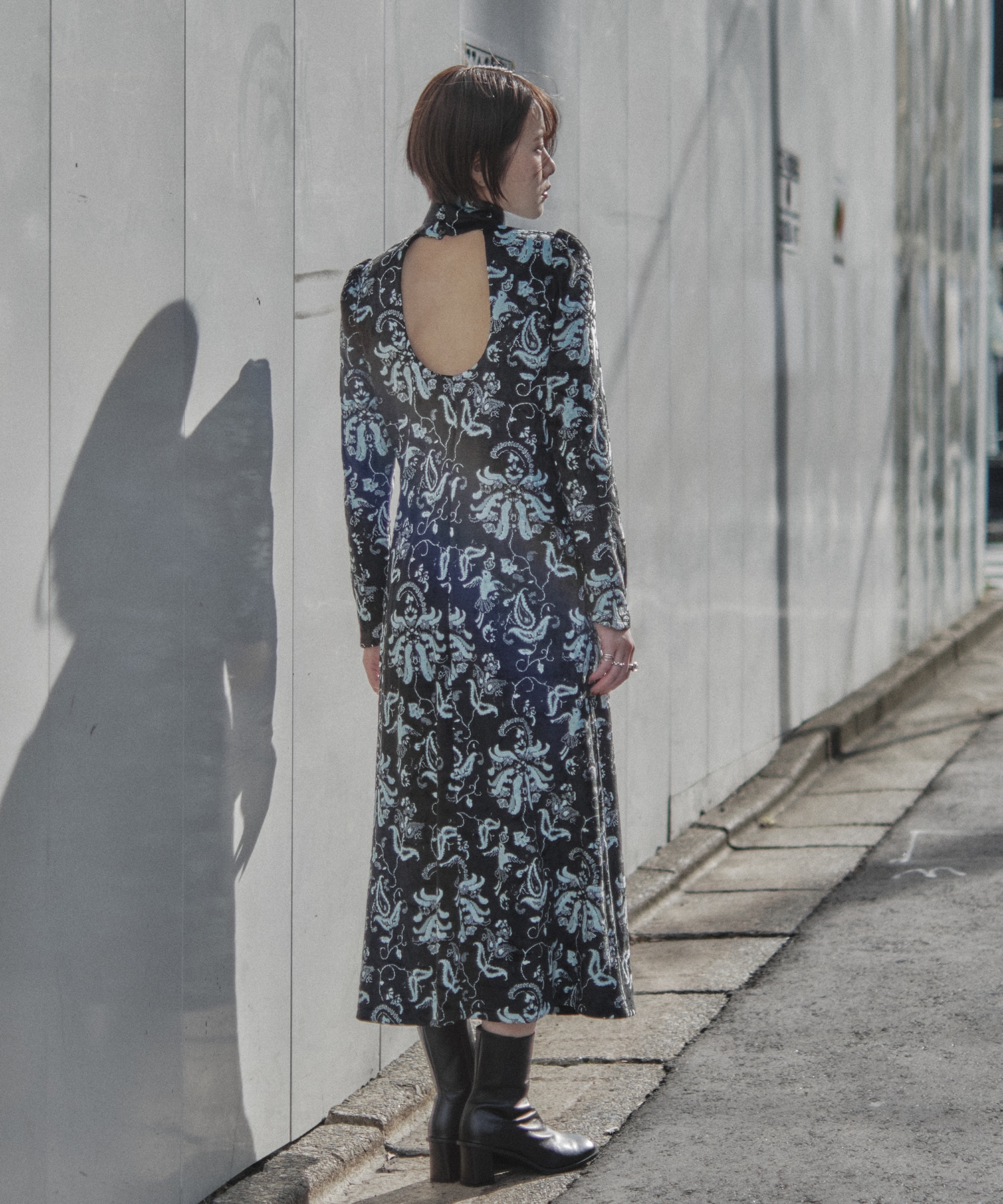 Velour Jersey High Neck Dress Mame Kurogouchi