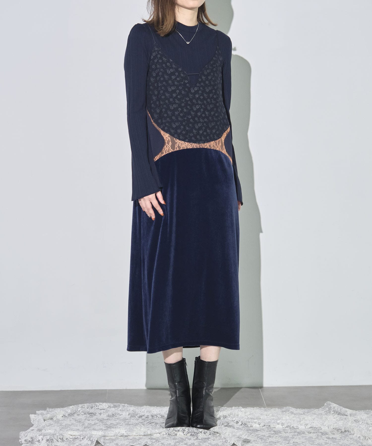 Cupro Triacetate Floral Jacquard Camisole Dress Mame Kurogouchi