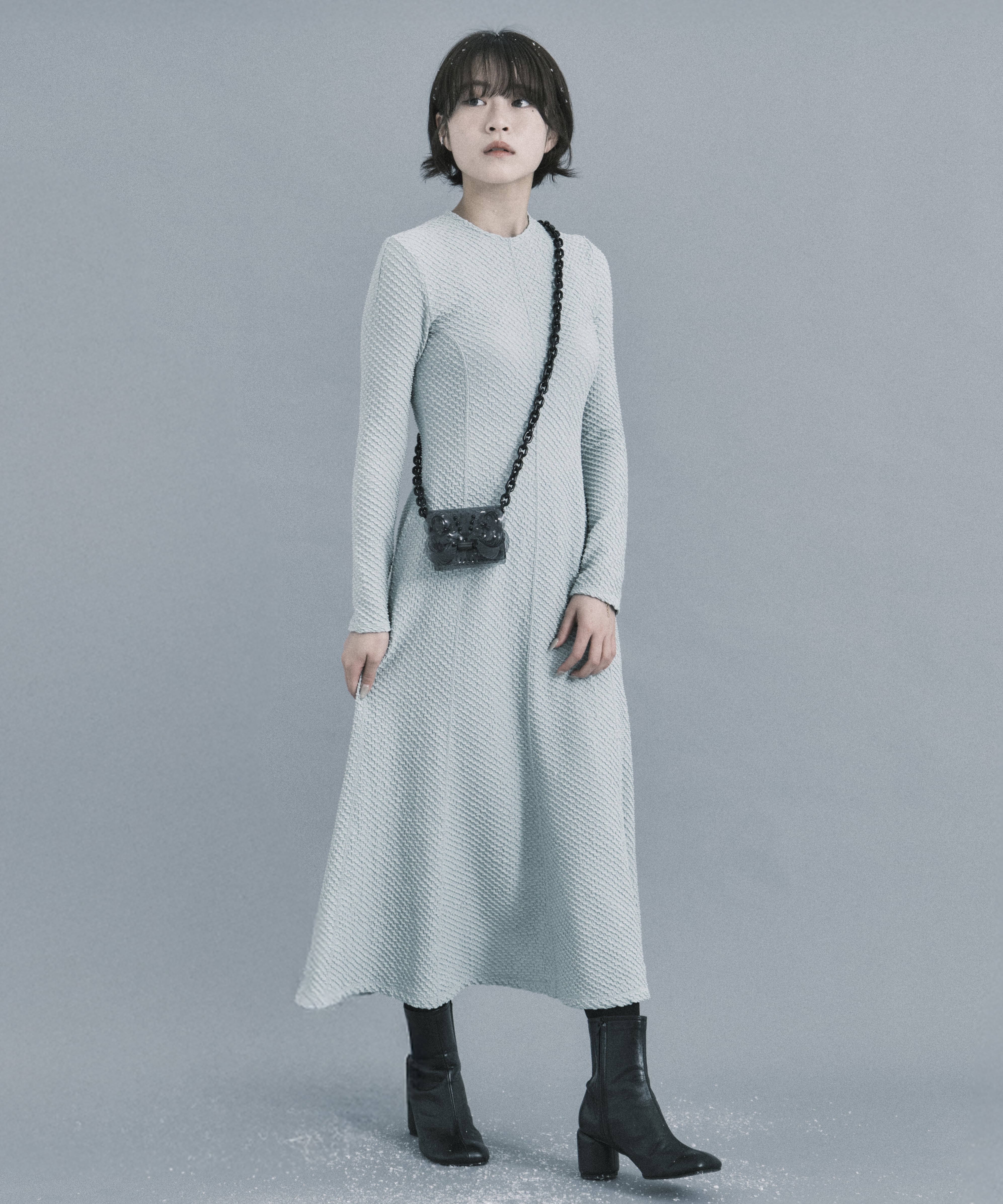 Shirring Jersey Jacquard Dress Mame Kurogouchi