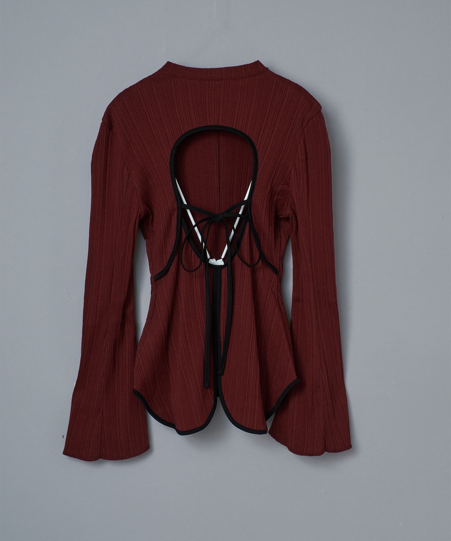 Random Ribbed Organic Cotton Long Sleeve Top Mame Kurogouchi