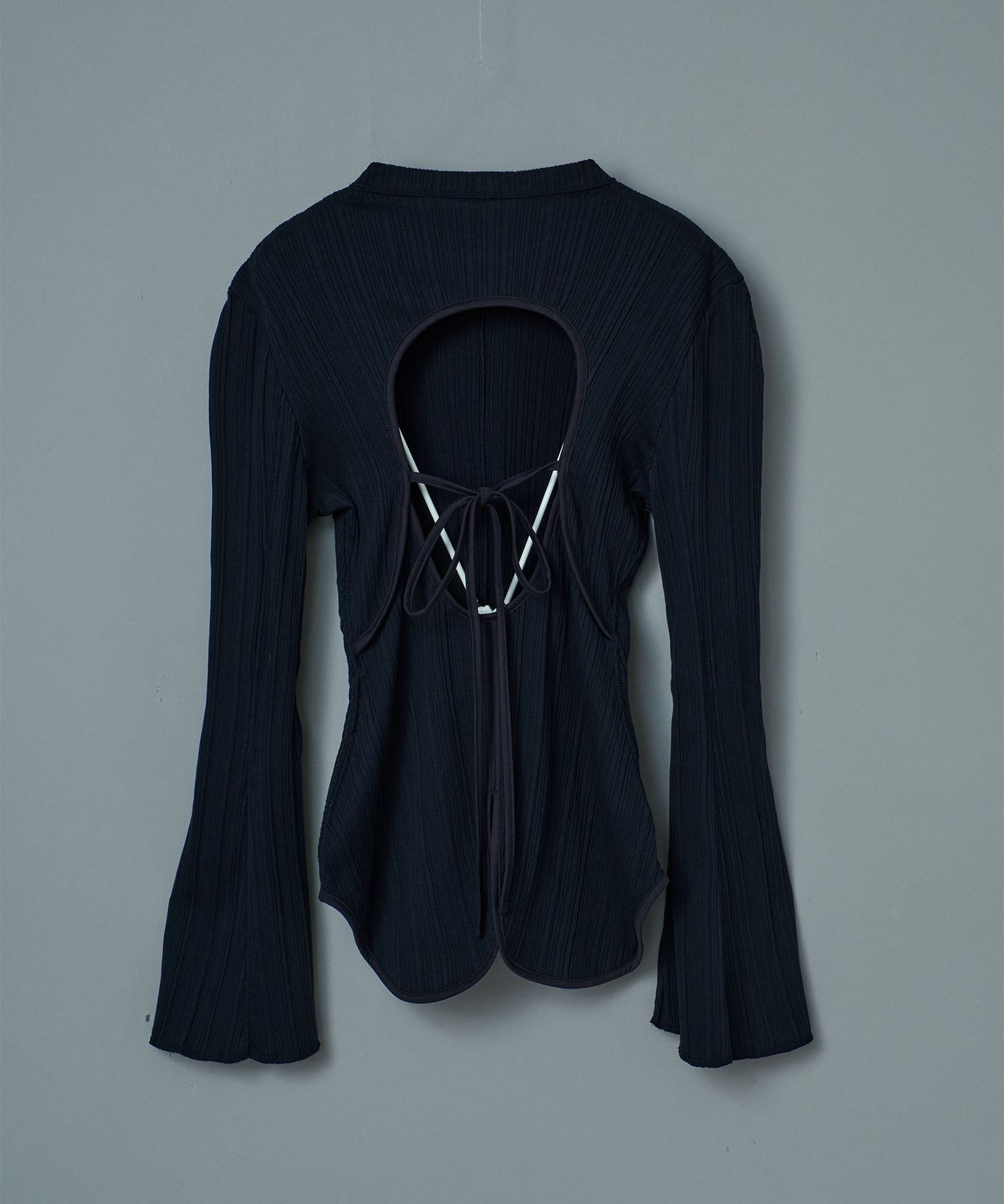 Random Ribbed Organic Cotton Long Sleeve Top Mame Kurogouchi