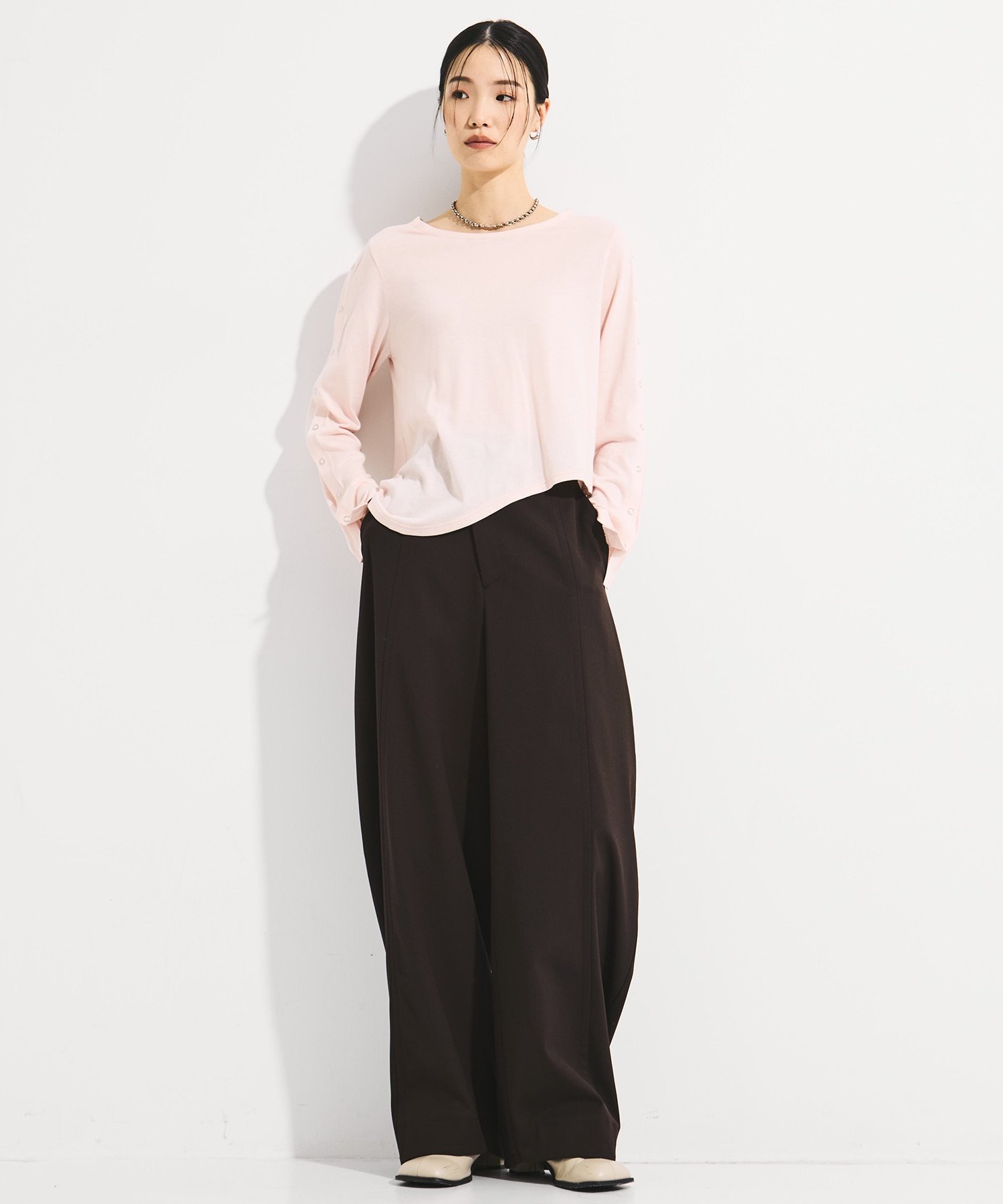 SHOULDER SNAP LONG SLEEVE TEE STUDIOUS