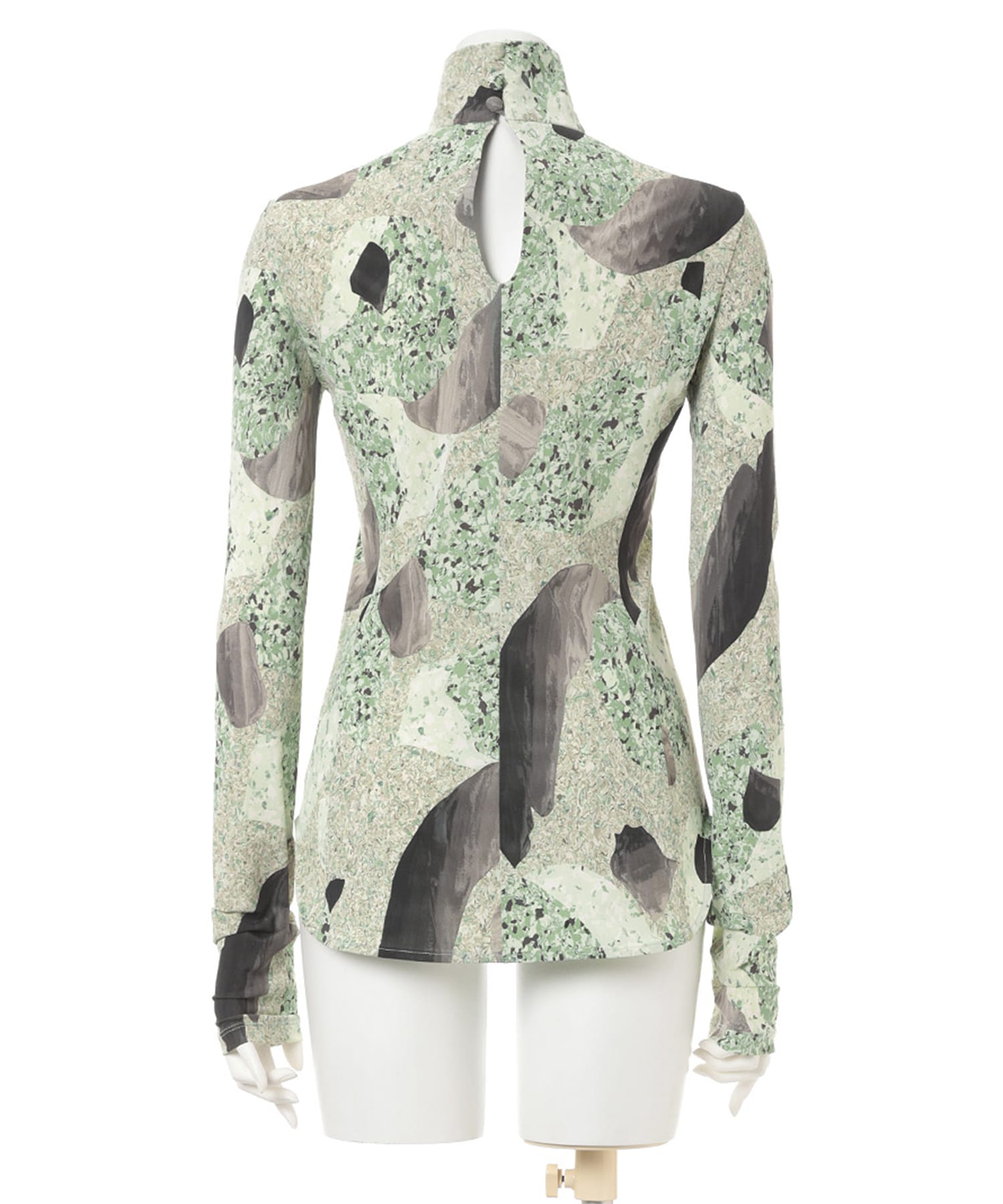 Marble Print Jersey High Neck Top Mame Kurogouchi