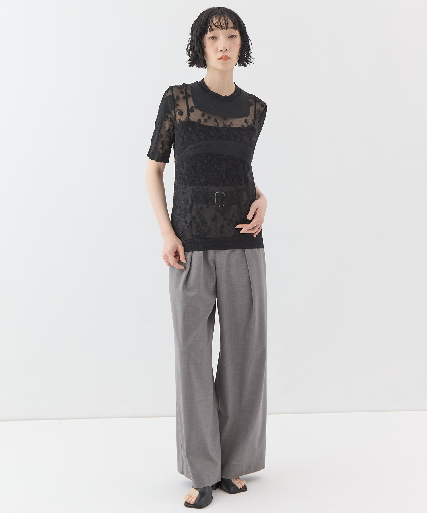 Knitted Crew Neck Top Mame Kurogouchi