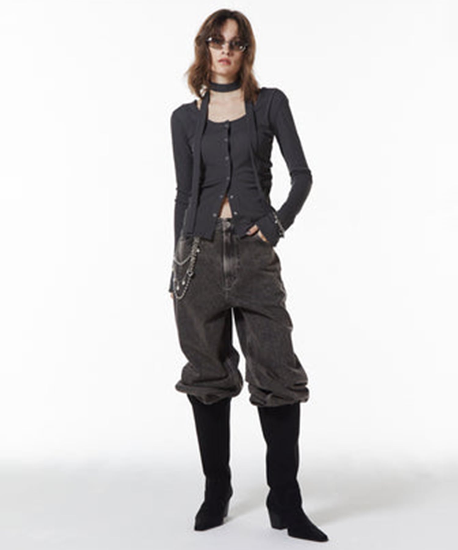 SCARF CHOKER TOPS JOSEMOON