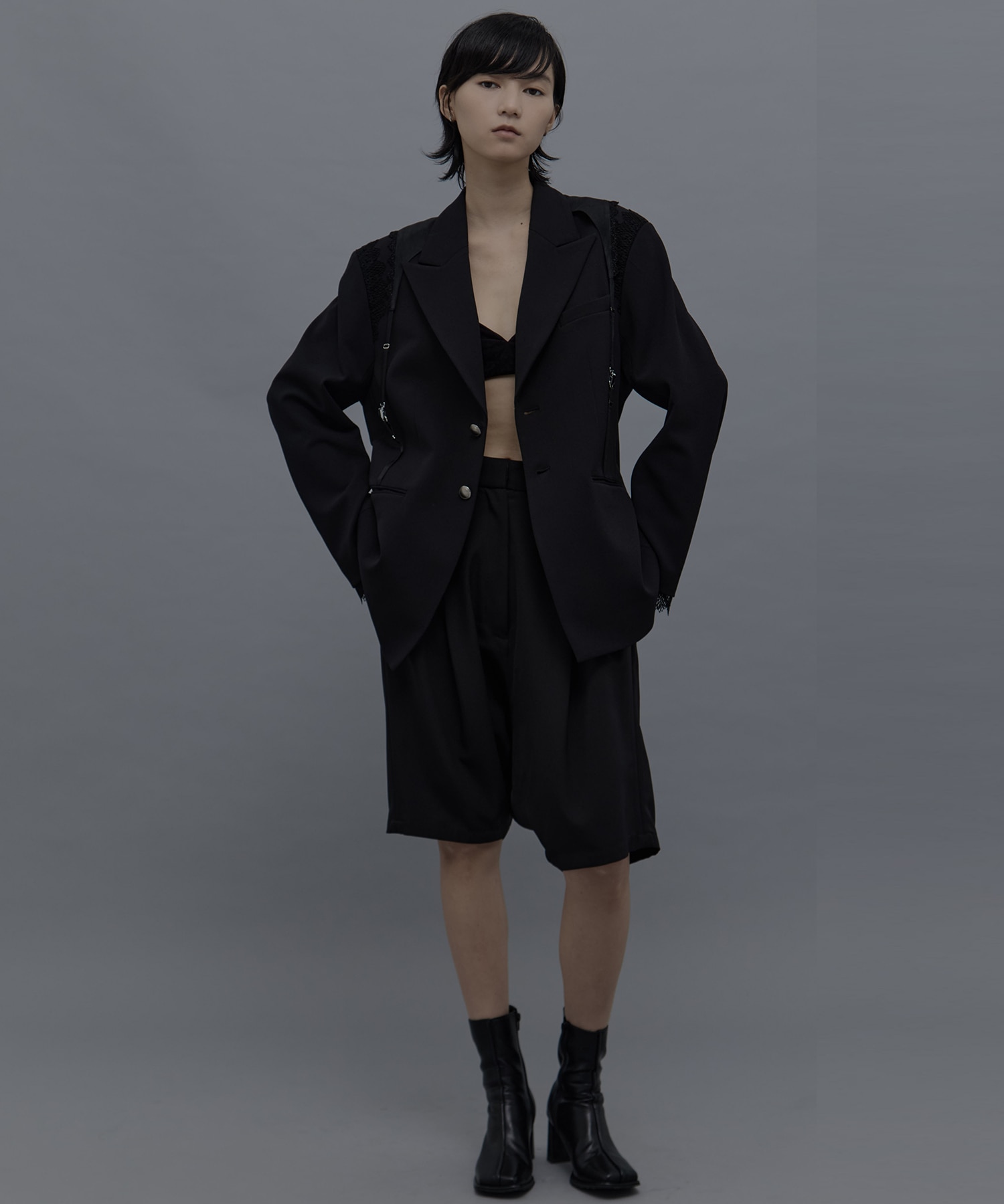 garter collar peaked lapel jacket tanakadaisuke