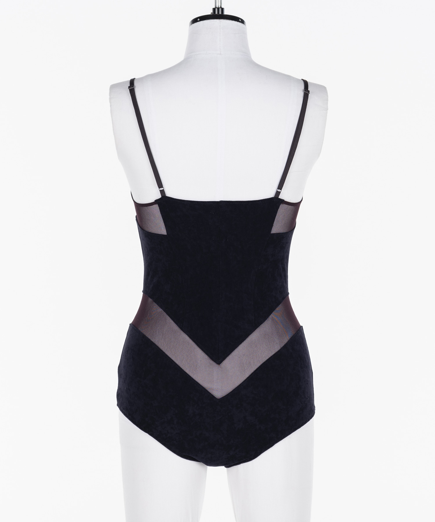 Velour paneled bodysuit FETICO