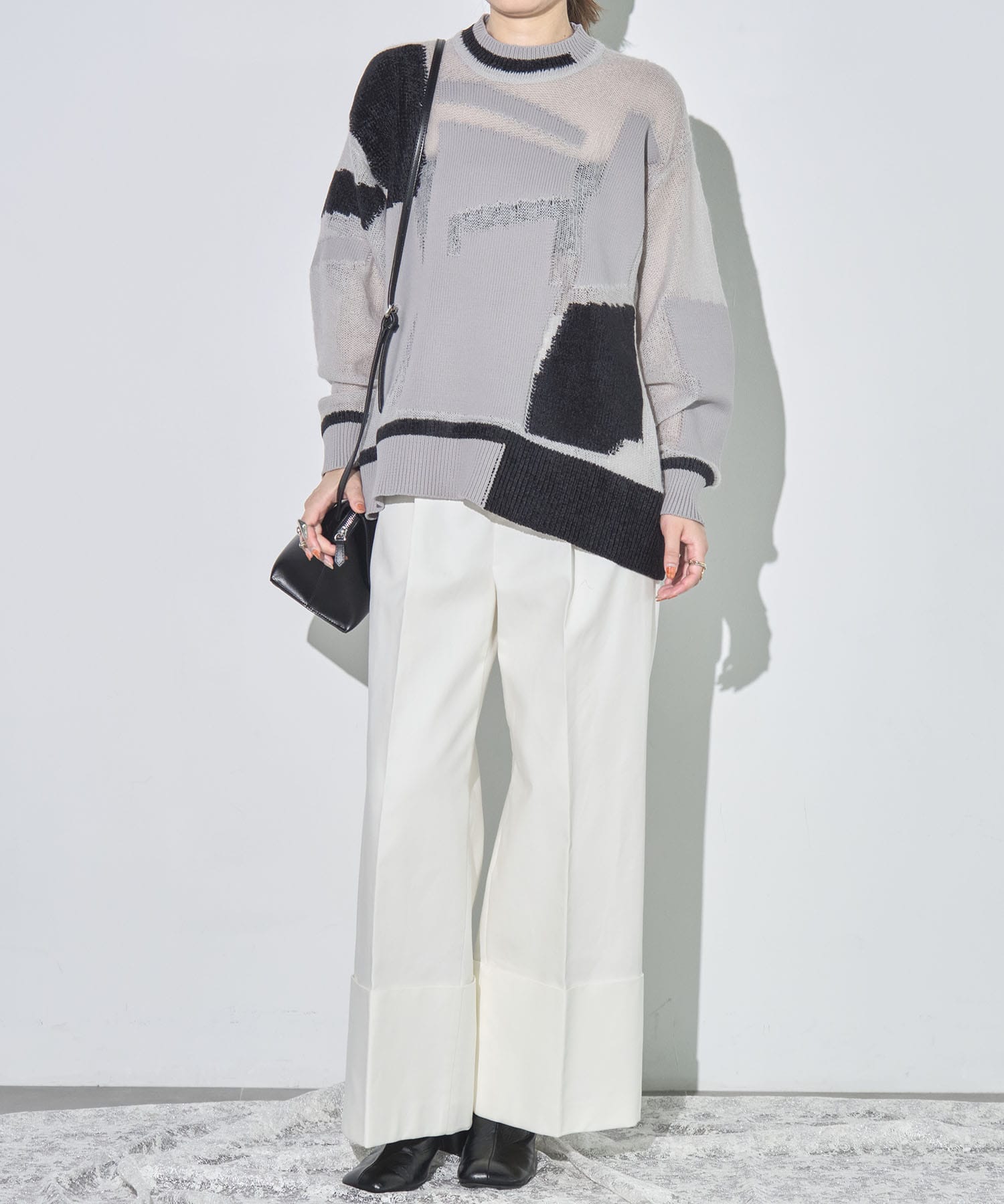 Katachi Motif Knited Top Mame Kurogouchi