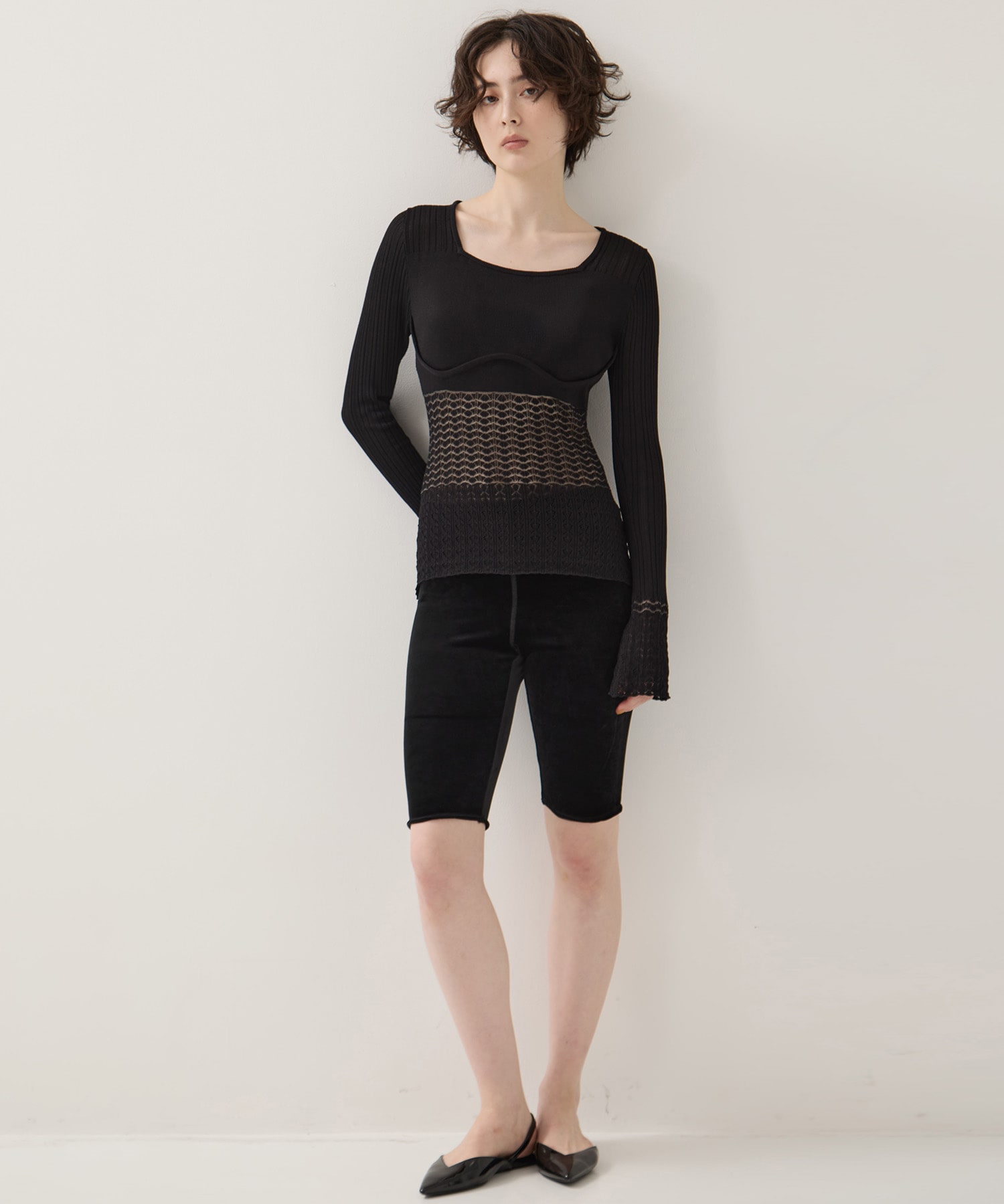 別注Square Neck Ripple Knit EMILY ODA
