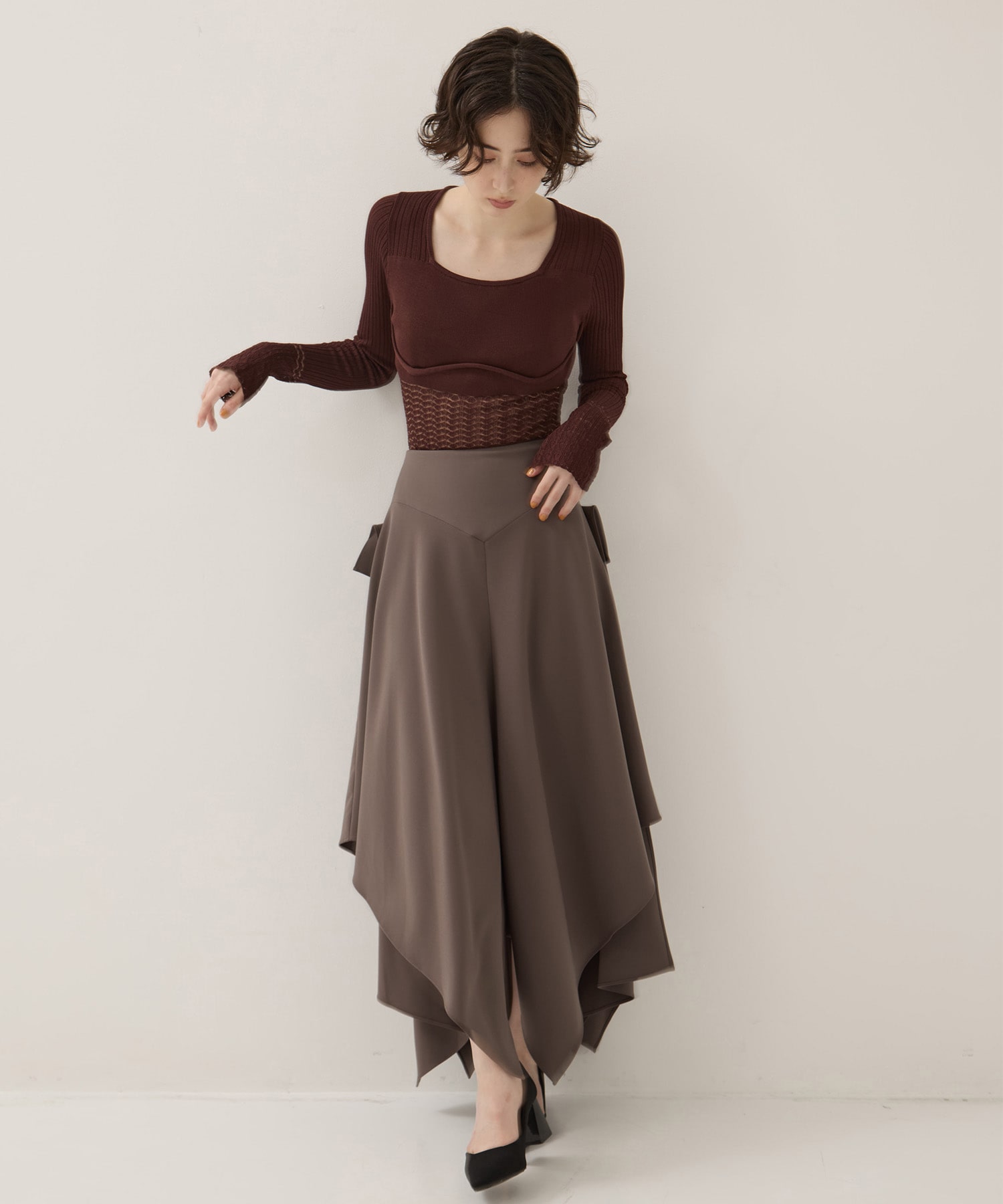 別注Square Neck Ripple Knit EMILY ODA