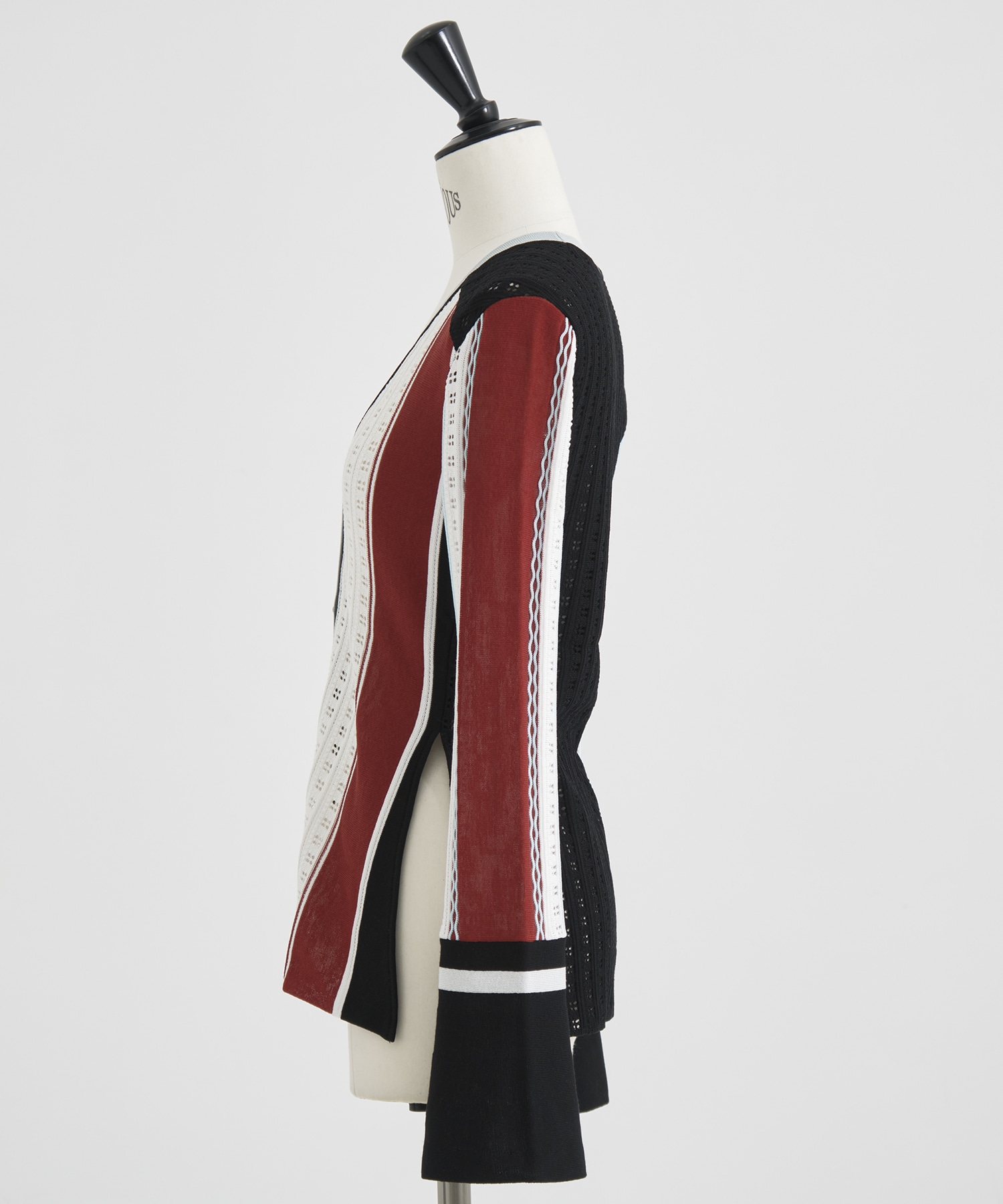 Geometric Pattern Knitted Cardigan Mame Kurogouchi