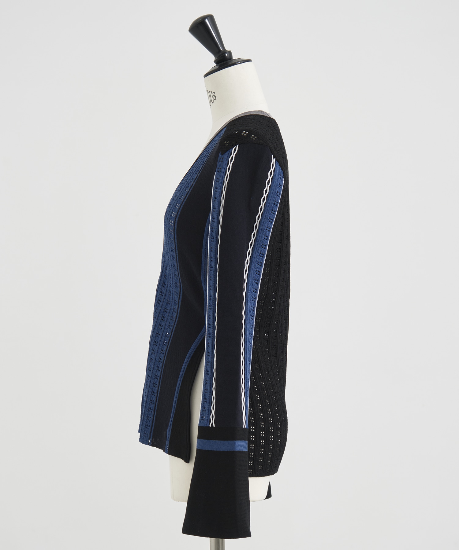 Geometric Pattern Knitted Cardigan Mame Kurogouchi