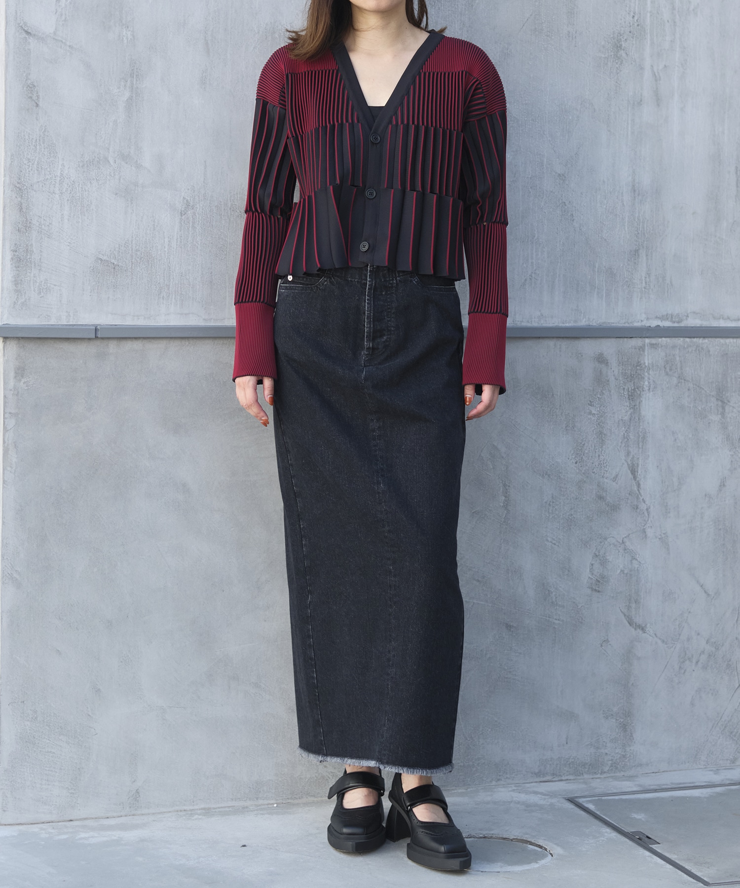 ACCORDION CROPPED CARDIGAN CFCL