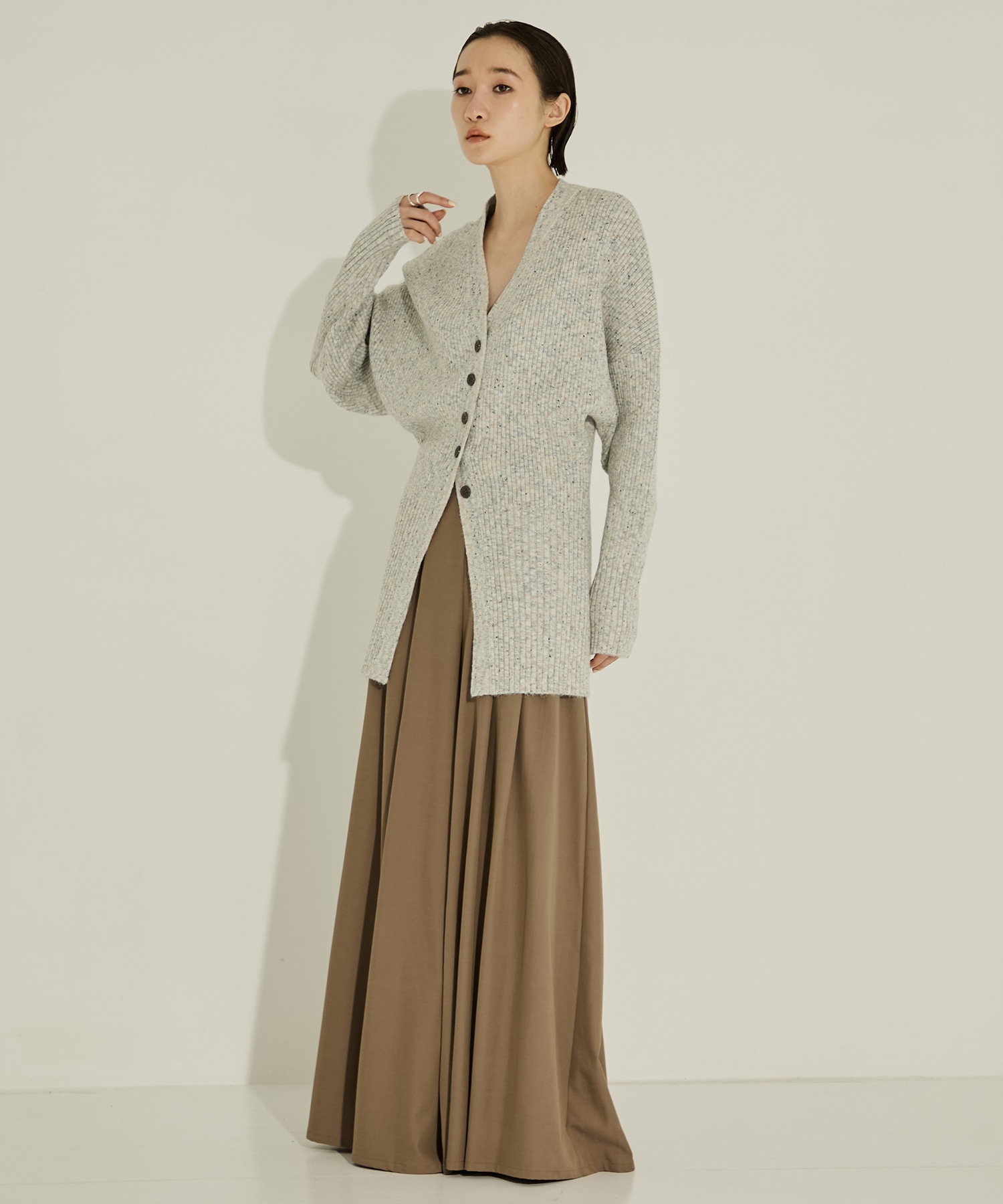 Greer melange knit cardigan AKIRANAKA