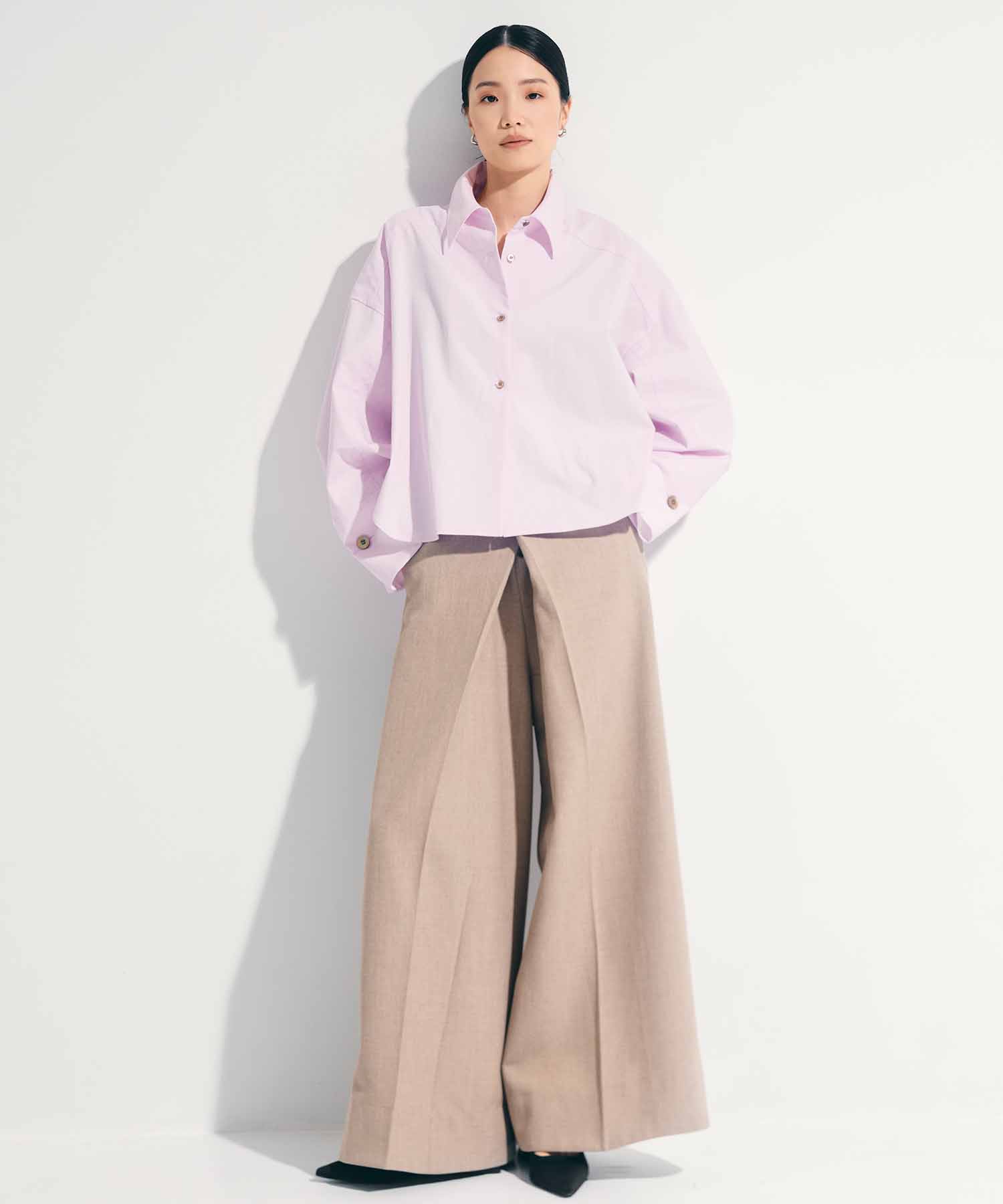 Side Leather Flare Trousers STUDIOUS