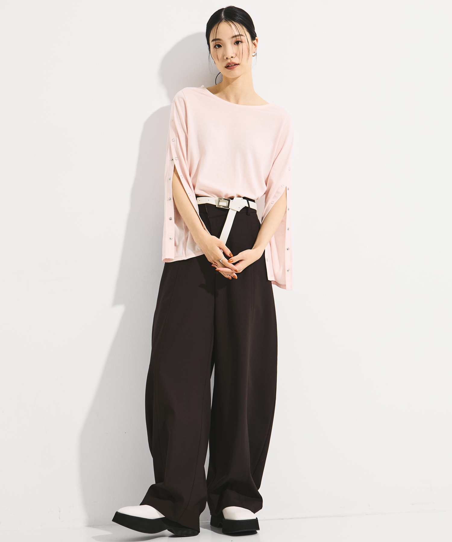 Wool Barrel Leg Trousers STUDIOUS