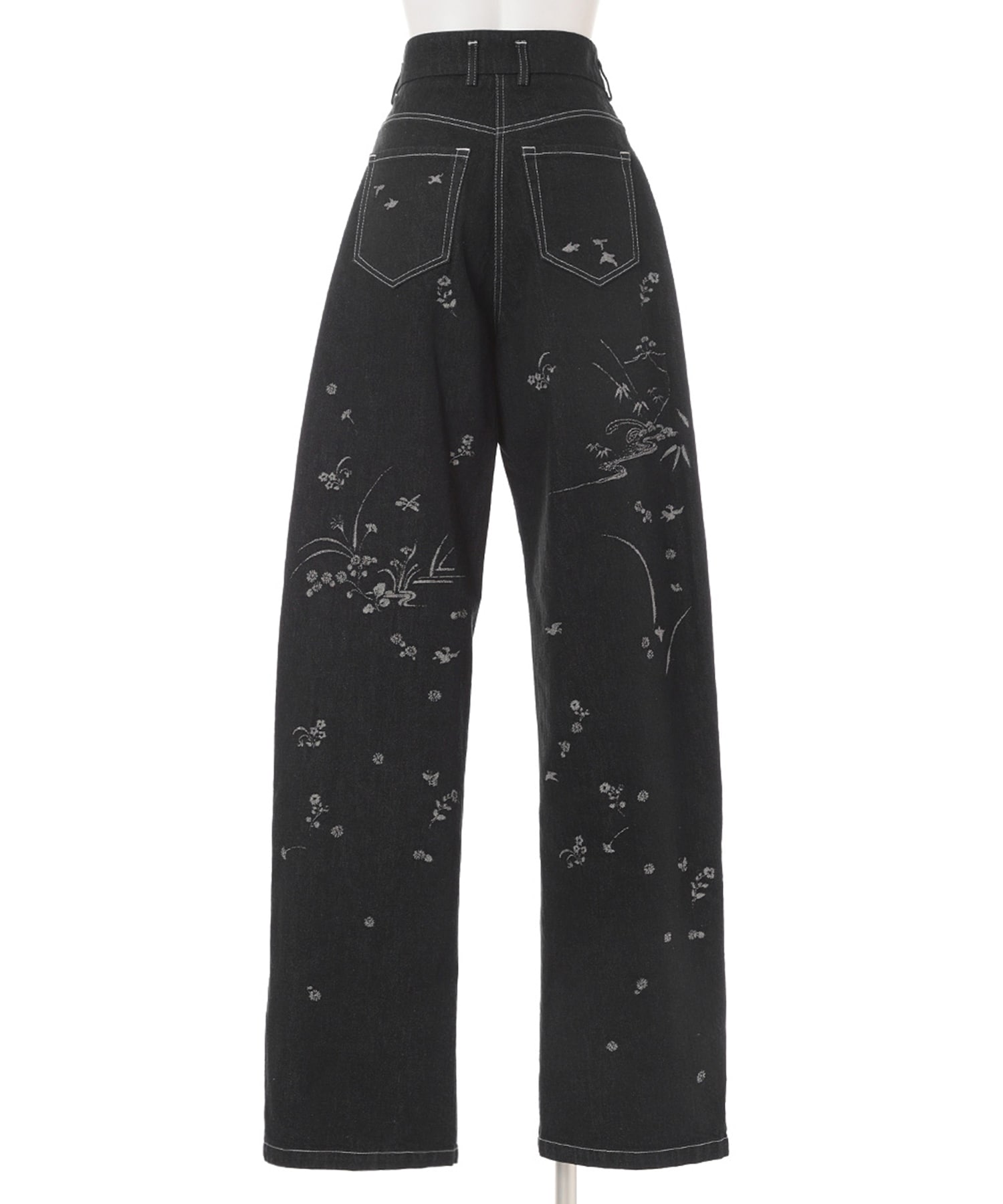 Nature Pattern Jacquard Wide Leg Jeans Mame Kurogouchi