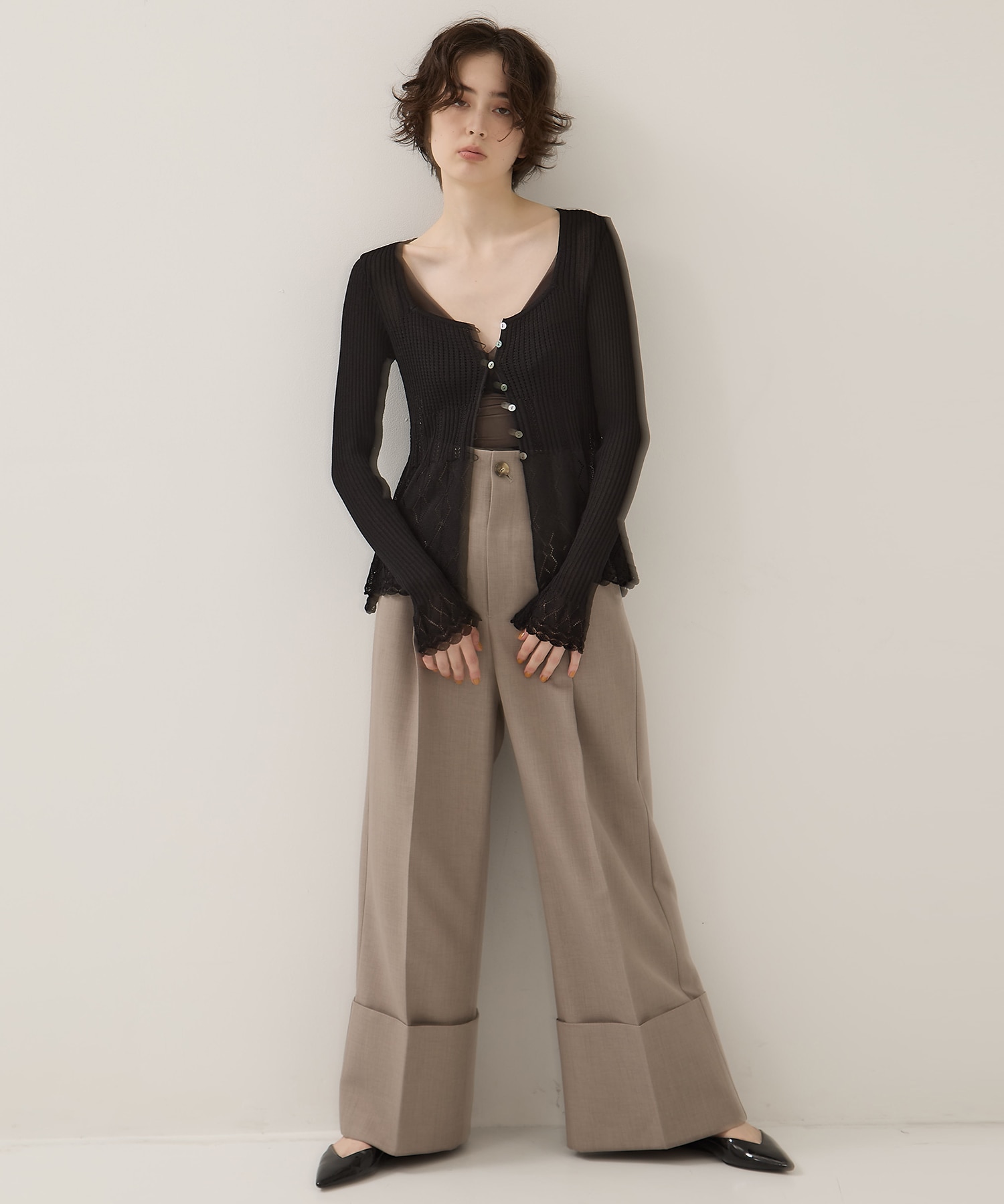 Wide Double Hem Trousers STUDIOUS