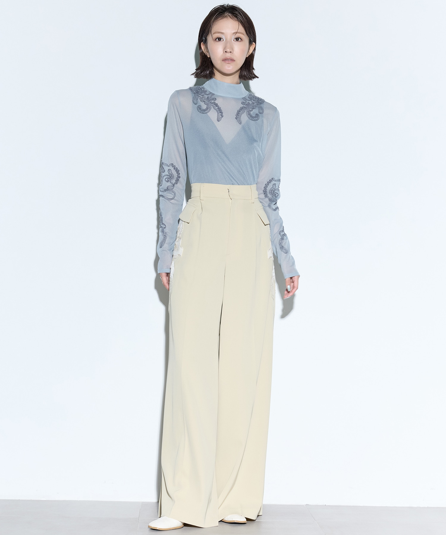 Patchwork embroidered slacks MURRAL