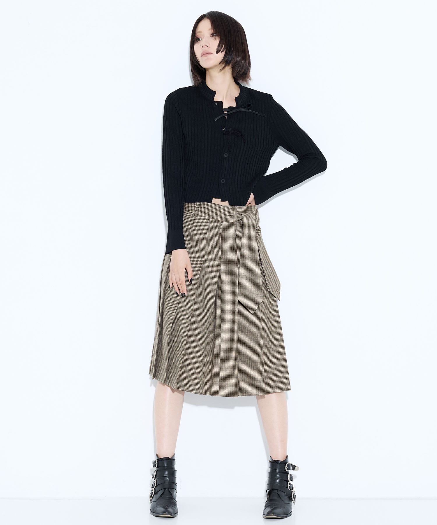 Wool check skirt TOGA